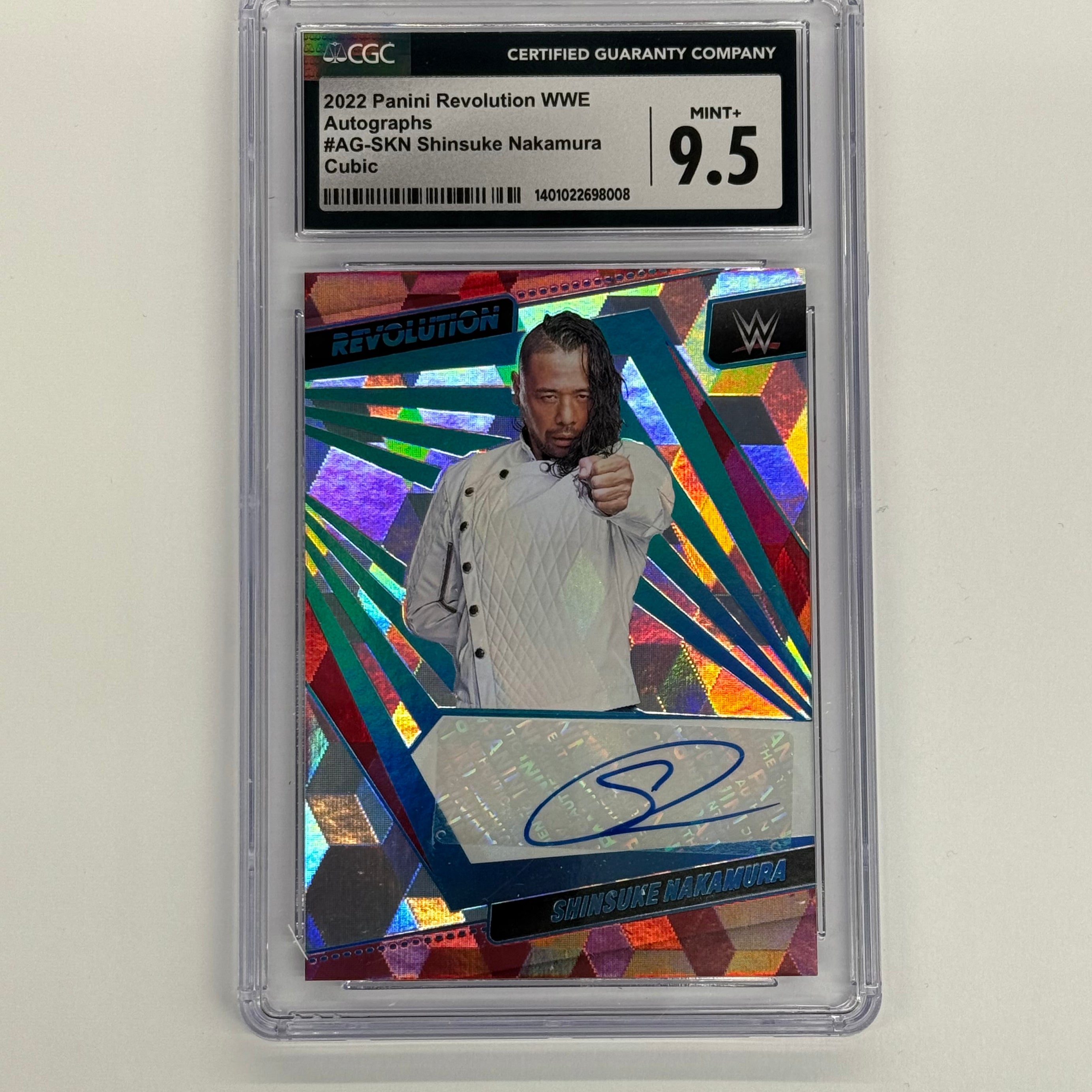 2022 Panini Revolution WWE CGC 9.5 MINT+ Shinsuke Nakamura Autograph #AG-SKN Cubic Numbered 40/49