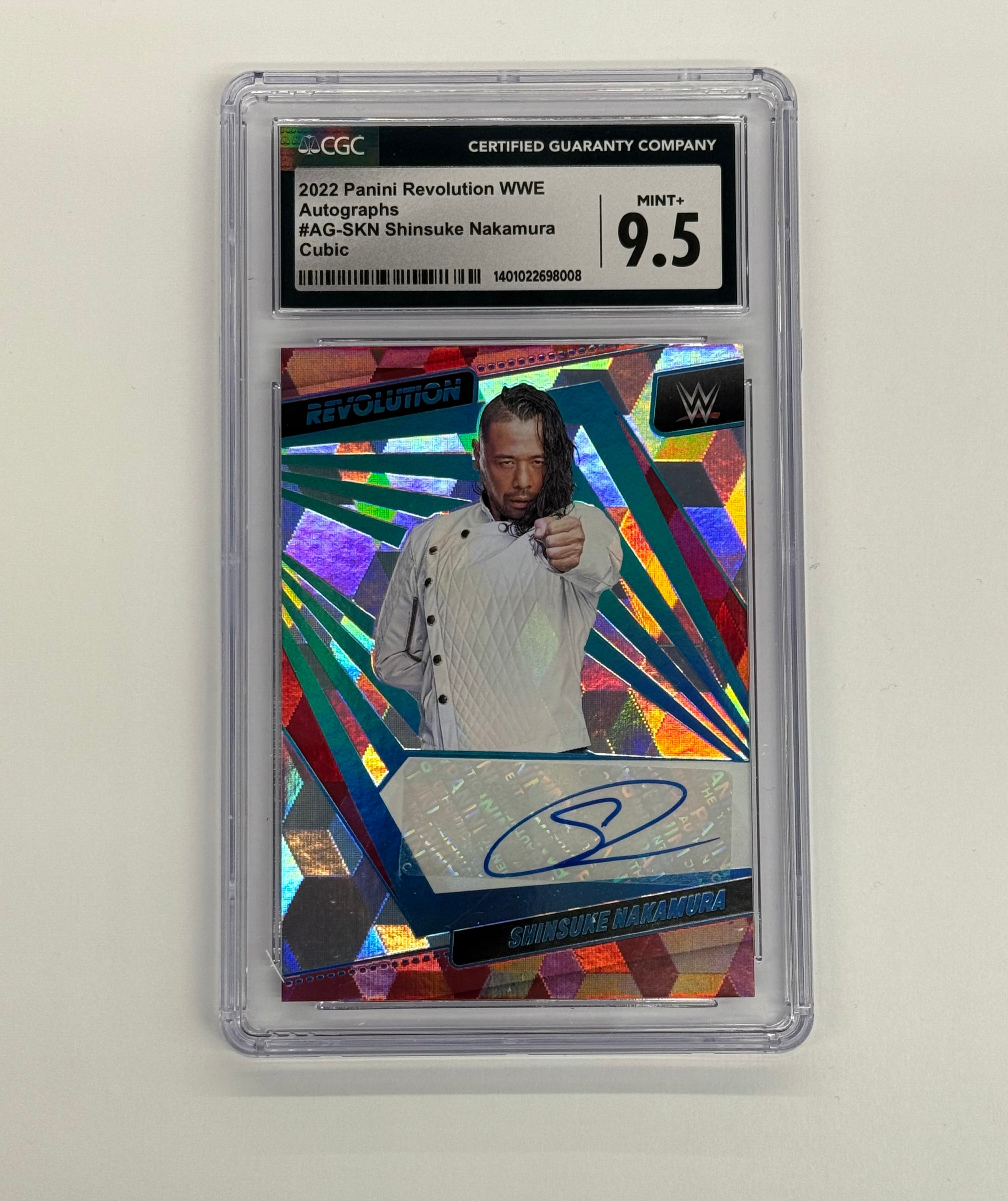 2022 Panini Revolution WWE CGC 9.5 MINT+ Shinsuke Nakamura Autograph #AG-SKN Cubic Numbered 40/49