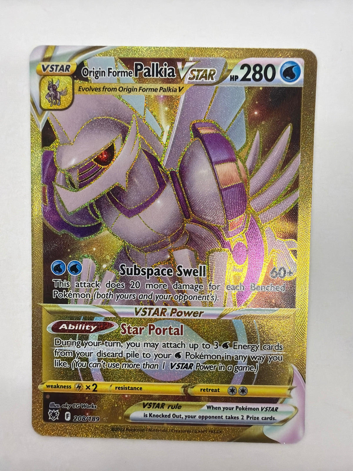 Pokémon TCG - Astral Radiance Origin Forme Palkia VSTAR 208/189 NM