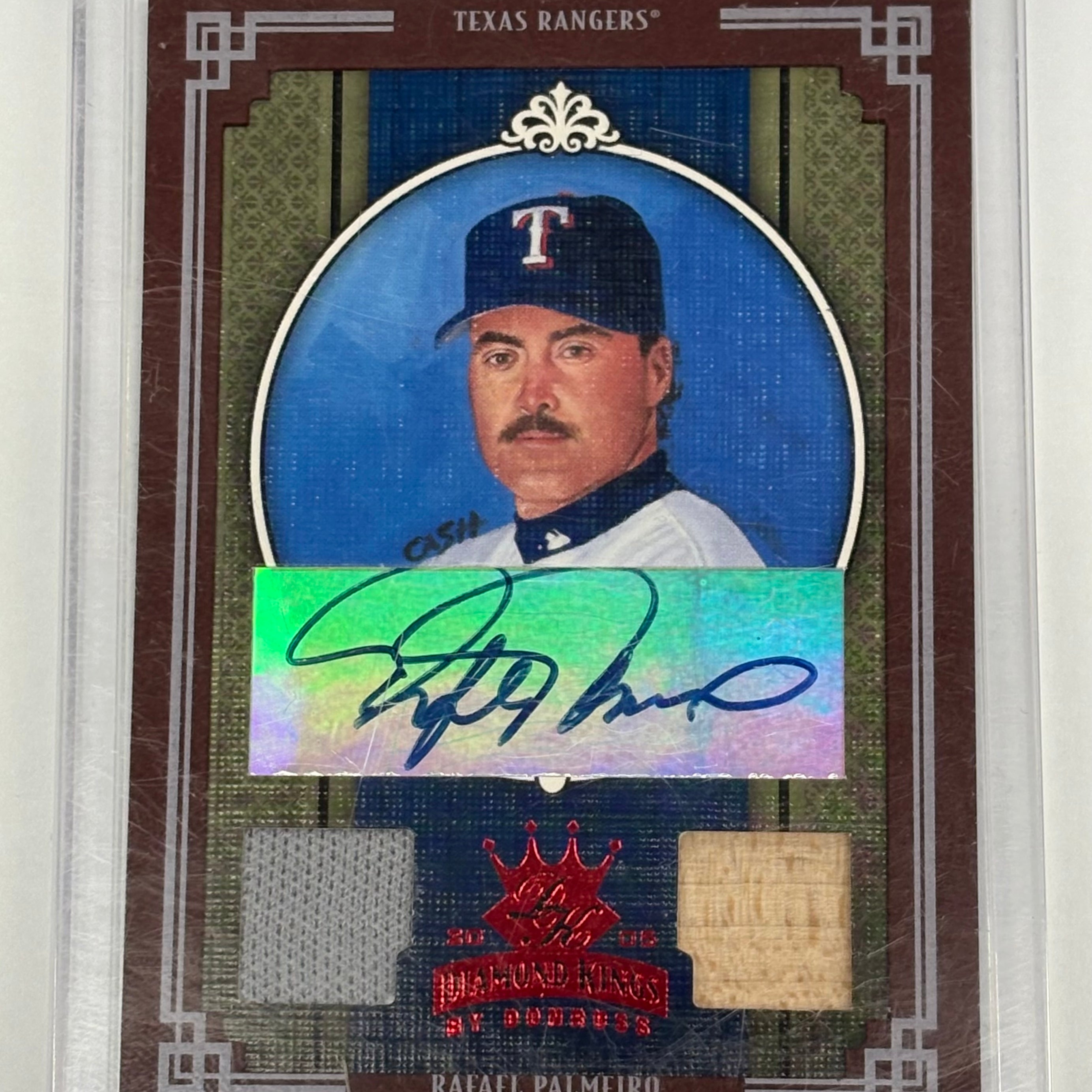 2005 Donruss Diamond Kings Rafael Palmeiro Framed Materials Autograph Card #246 Numbered 5/5