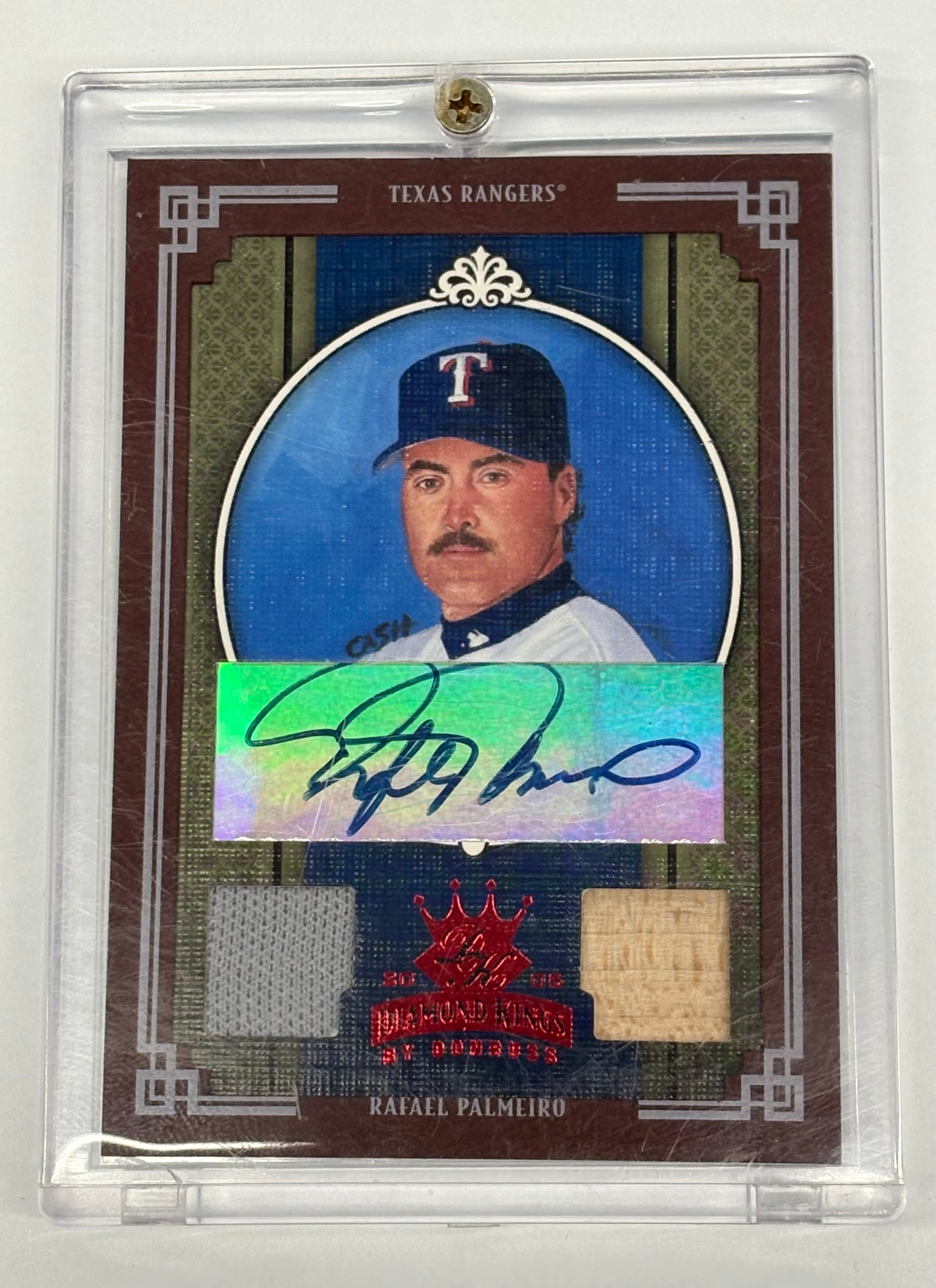 2005 Donruss Diamond Kings Rafael Palmeiro Framed Materials Autograph Card #246 Numbered 5/5