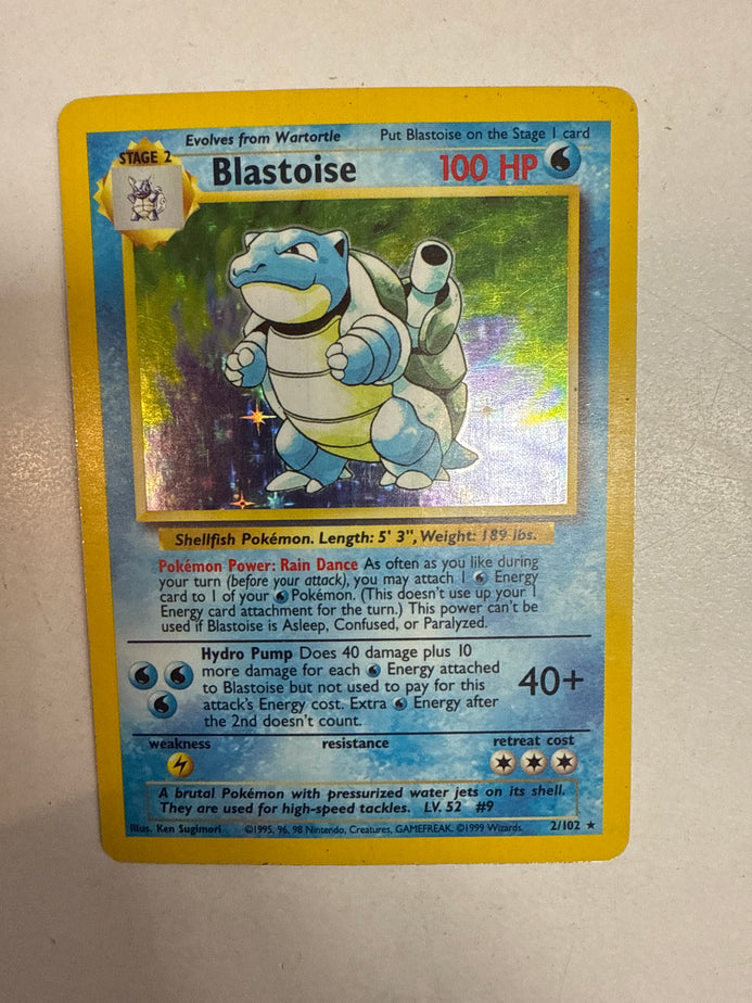 Pokemon Blastoise (2/102) Base Set Holo Pokemon Blastoise 並行輸入