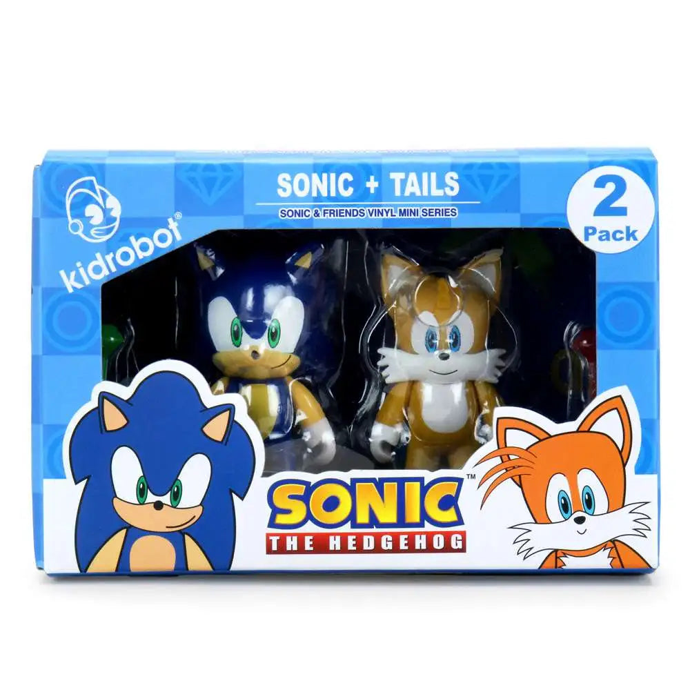 Kidrobot Sonic The Hedgehog Sonic + Tails Vinyl Mini Figures 2-Pack