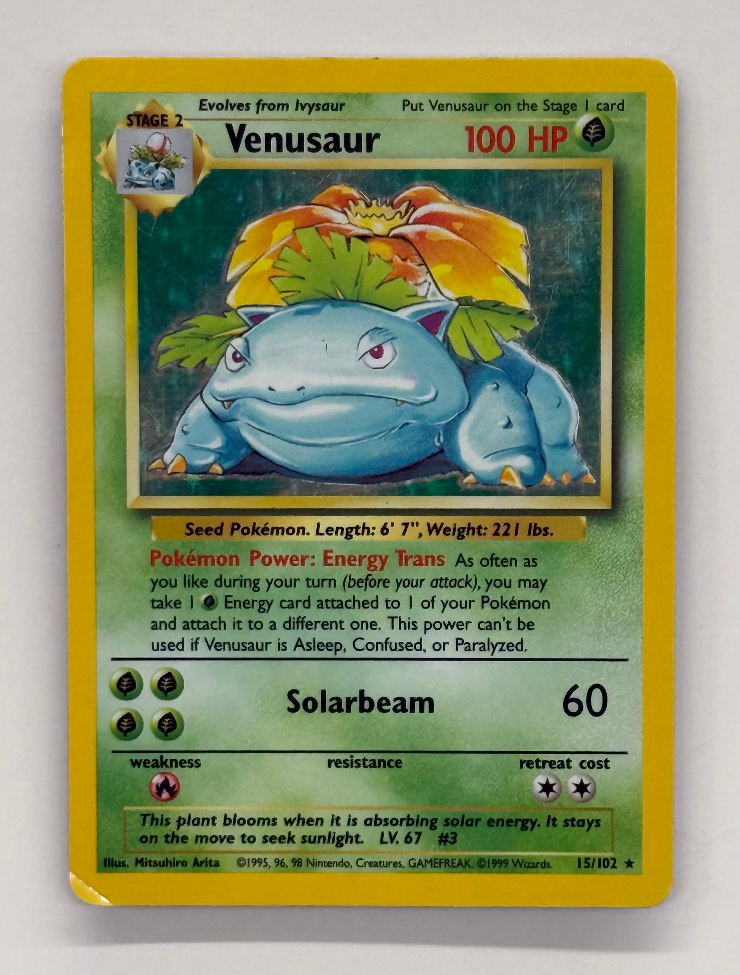 Pokémon TCG - Base Set Unlimited Venusaur Holo 15/102 LP