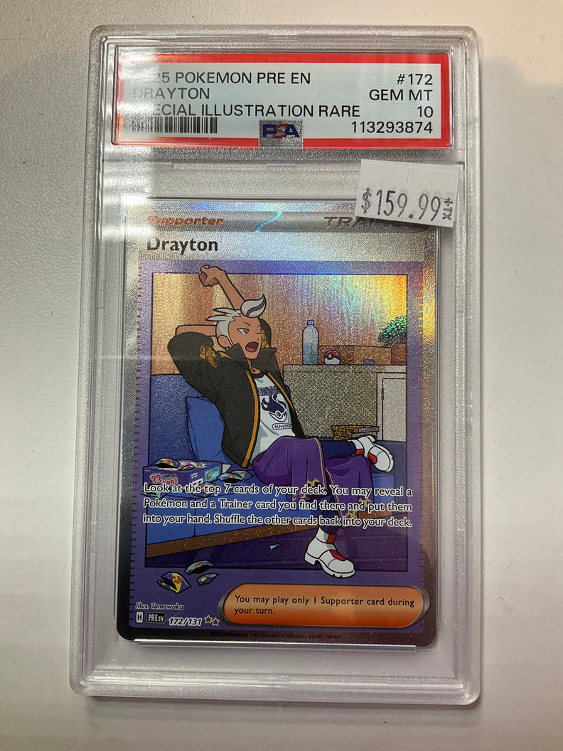 GRADED Pokémon TCG Drayton 172/131 Prismatic Evolutions Alt Art PSA 10 –  True Believers Gaming and Collectibles