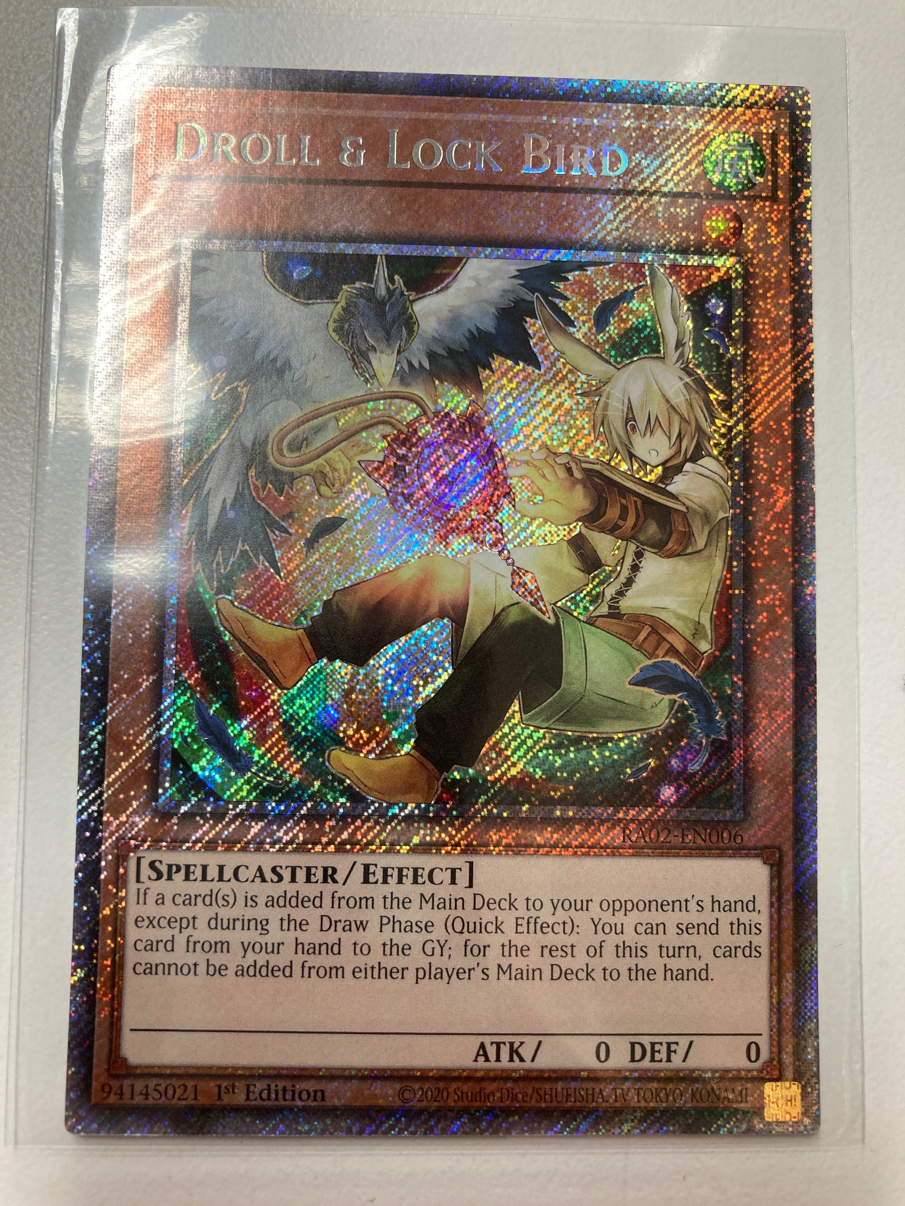 Yugioh TCG Droll and Lock Bird RA02-EN006 First Edition QC Mint True Believers Gaming and Collectibles Yugioh TCG Droll and Lock Bird RA02-EN006 First Edition QC Mint True Believers Gaming and Collectibles