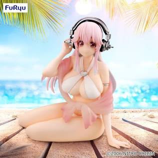 Super Sonico Noodle Stopper Figure White Bikini Ver. Statue