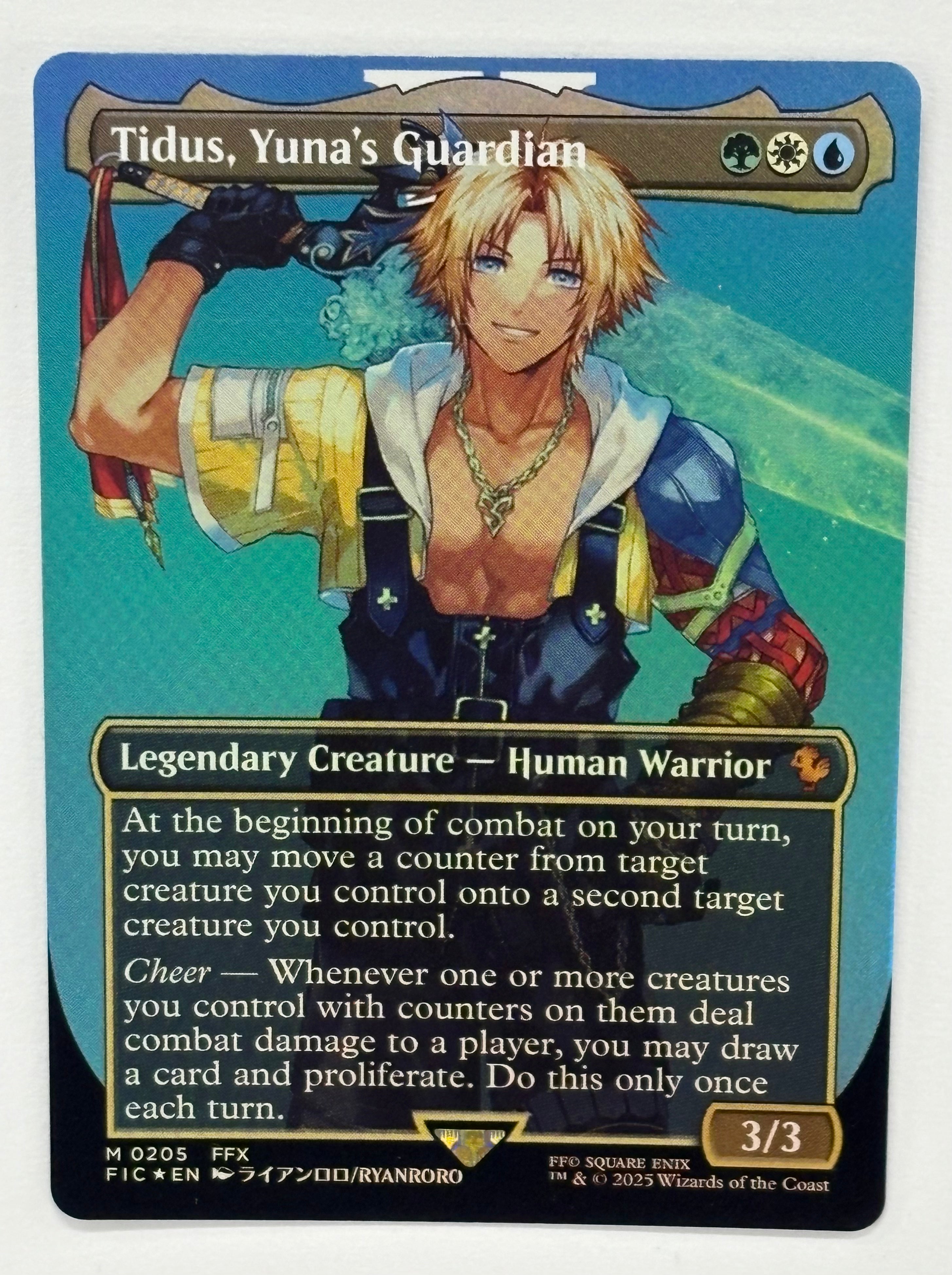 Magic The Gathering TCG - Commander: Final Fantasy Tidus, Yuna’s Guardian (Borderless) 205 Foil NM