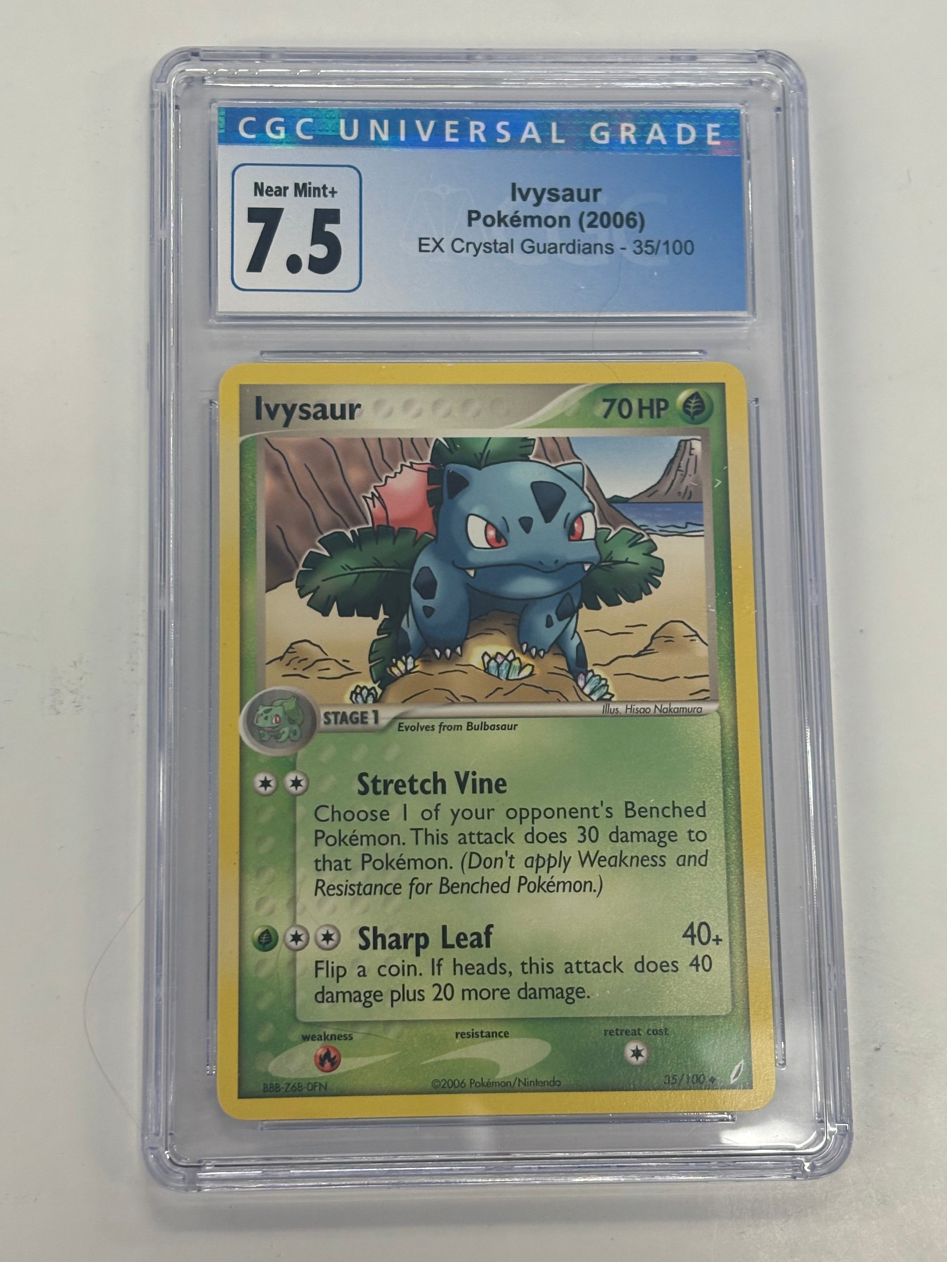Pokémon TCG - CGC Near Mint+ 7.5 EX Crystal Guardians Ivysaur 35/100