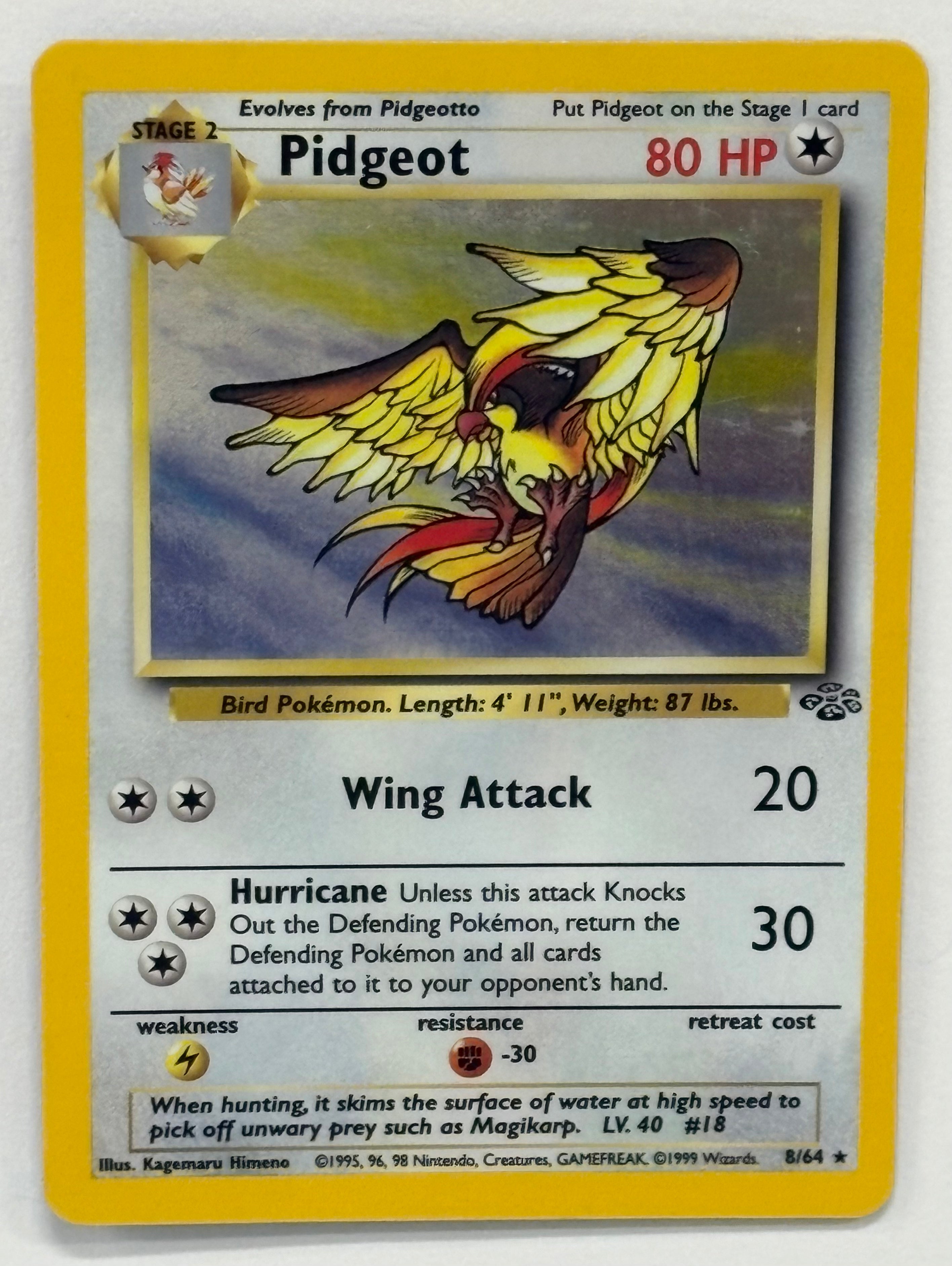 Pokémon TCG - Jungle Unlimited Pidgeot Holo 8/64 LP