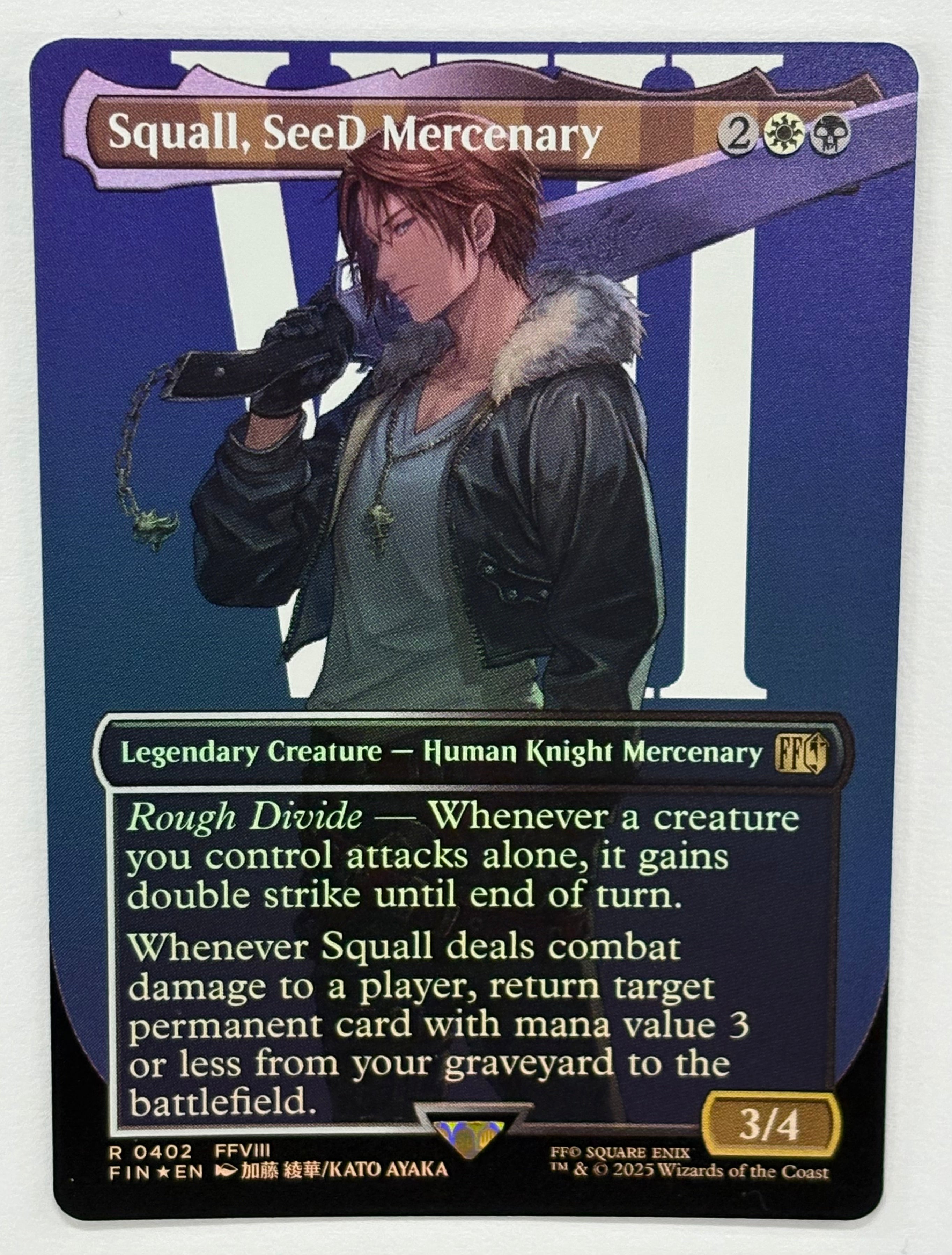 Magic The Gathering TCG - Final Fantasy Squall, SeeD Mercenary (Borderless Surge Foil) 547 NM