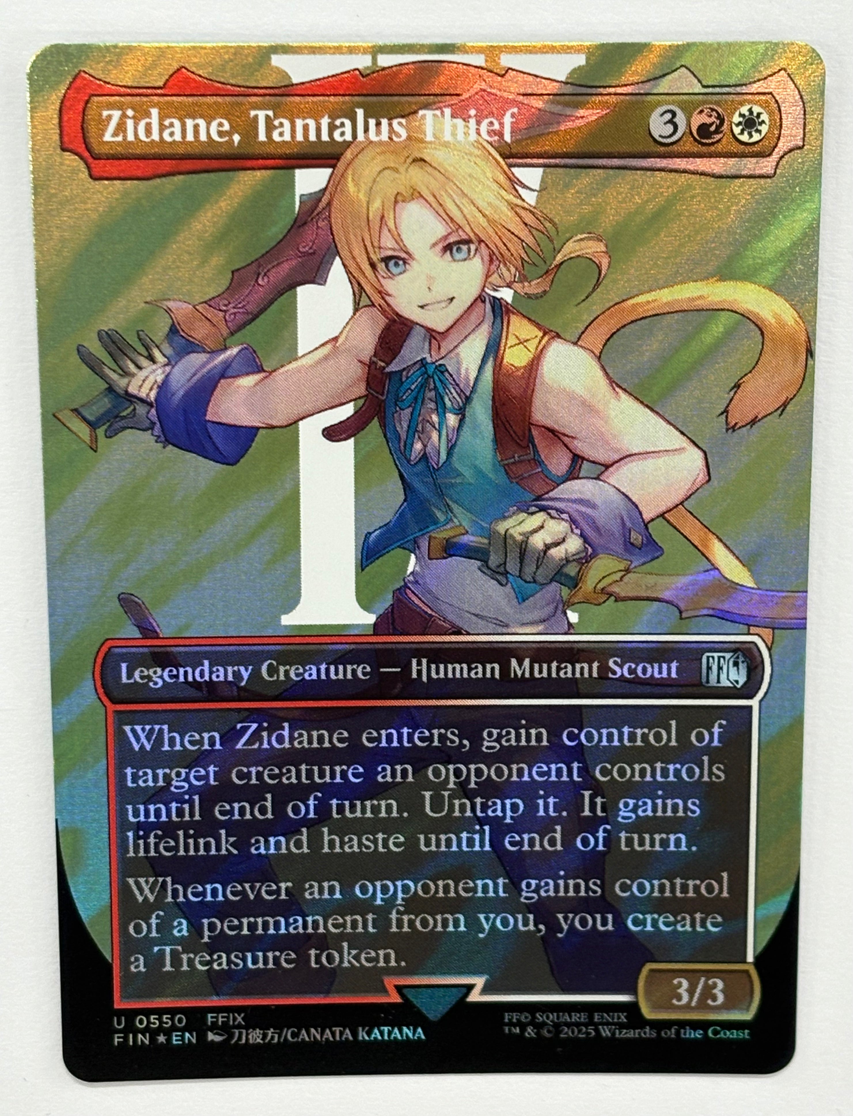Magic The Gathering TCG - Final Fantasy Zidane, Tantalus Thief (Borderless) 550 Surge Foil NM