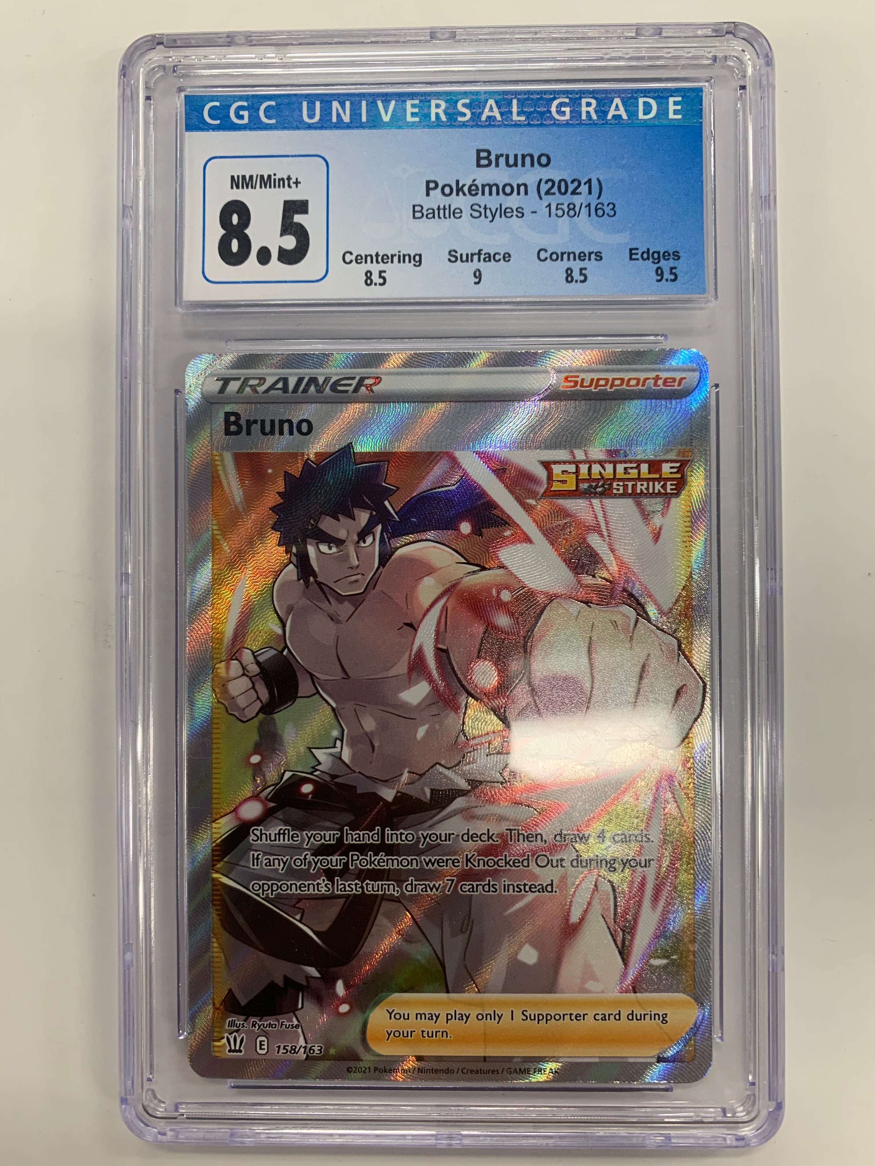 Pokémon TCG - CGC NM/Mint+ 8.5 Battle Styles Bruno 158/163