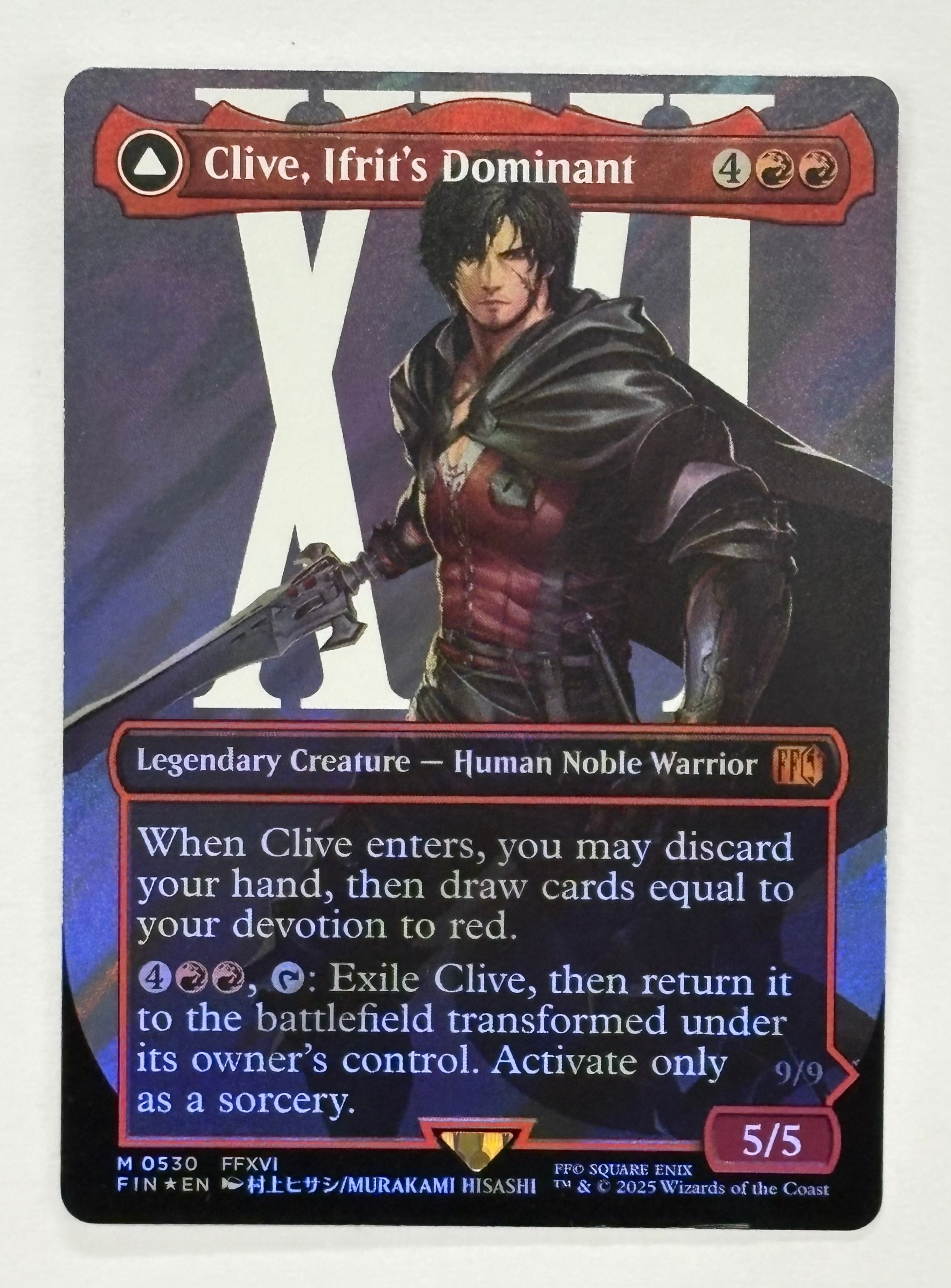 Magic The Gathering TCG - Final Fantasy Clive, Ifrit’s Dominant (Borderless) 530 Surge Foil NM