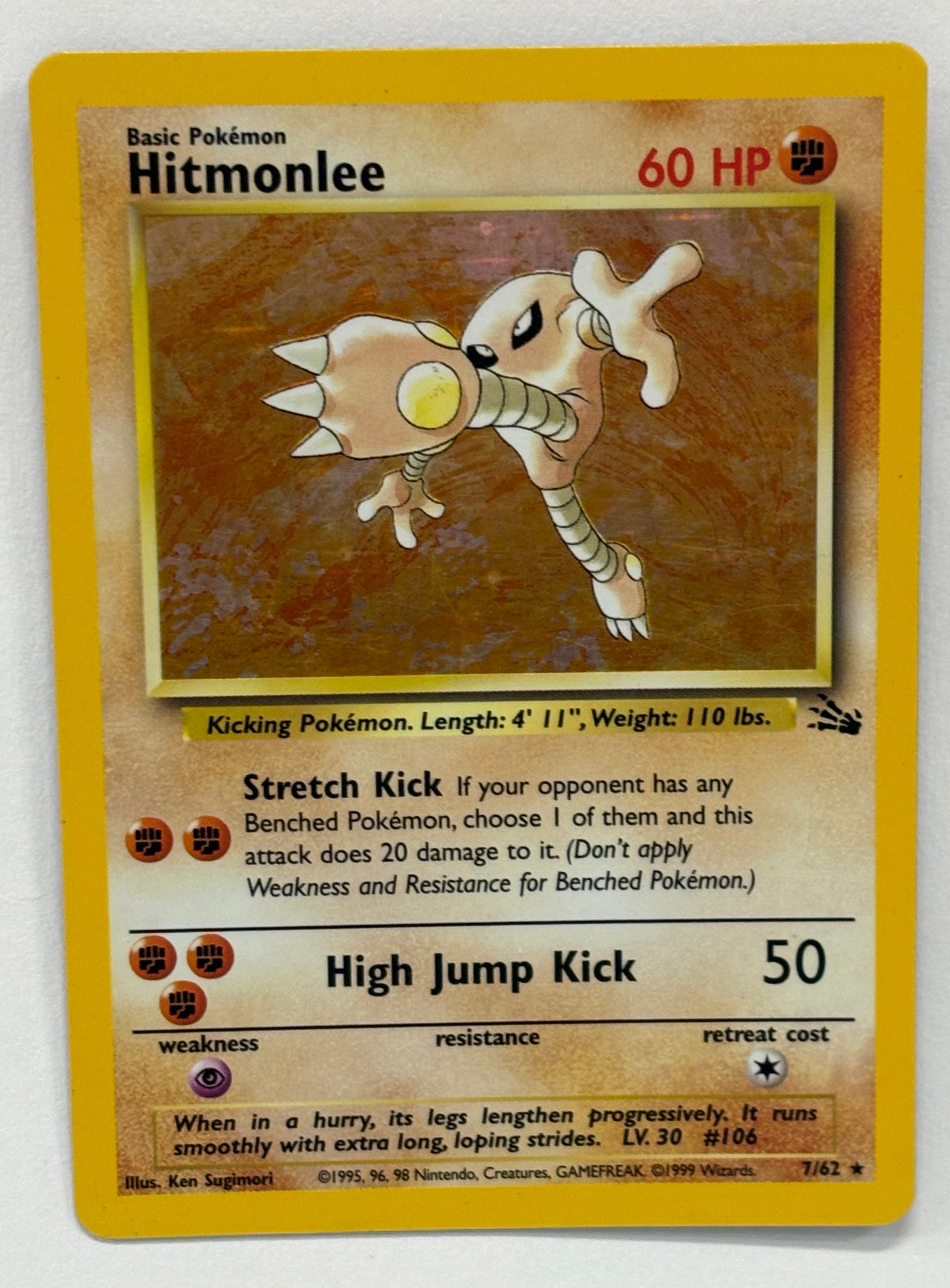 Pokémon TCG - Fossil Unlimited Hitmonlee Holo 7/62 LP