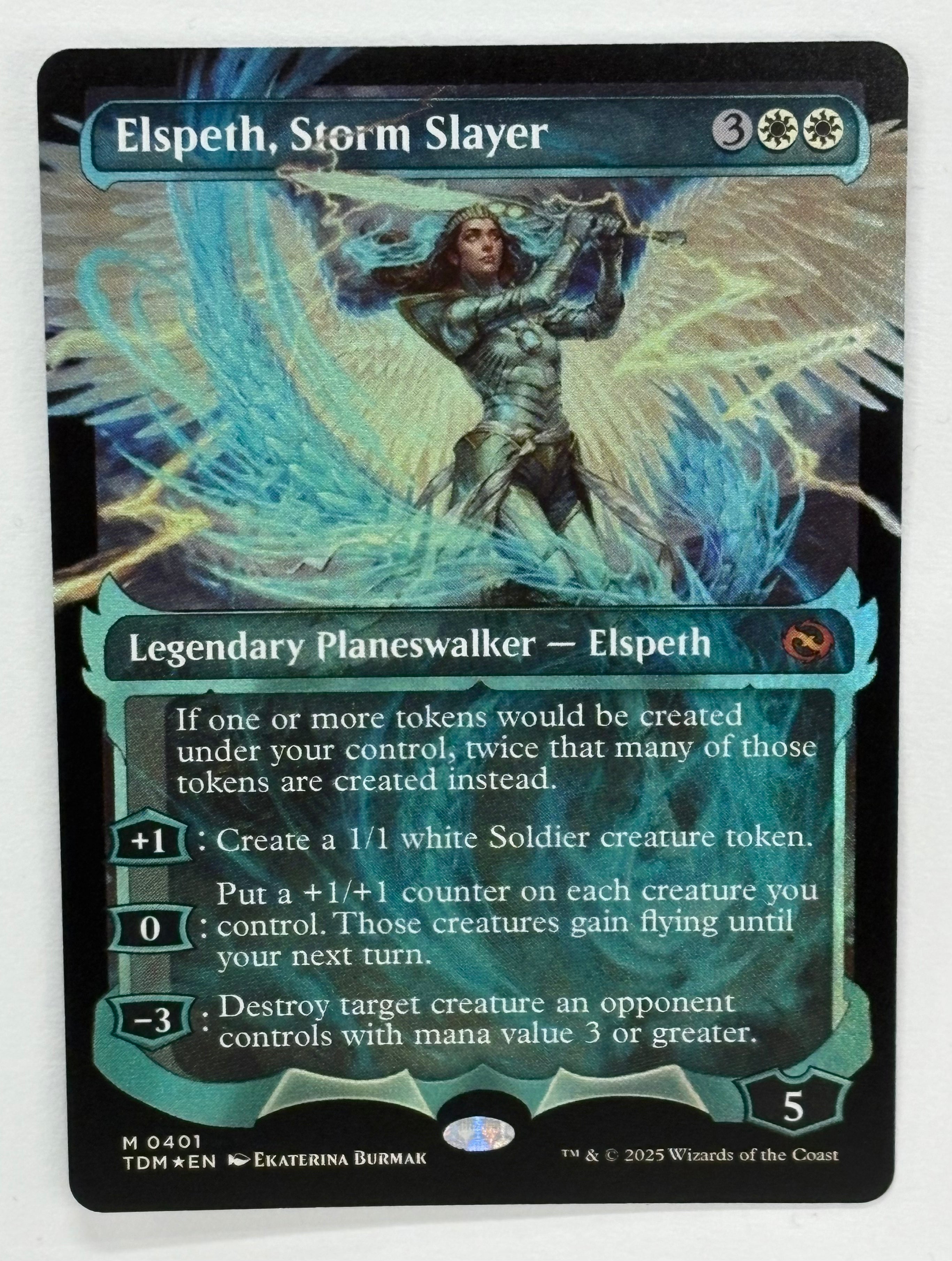 Magic The Gathering TCG - Tarkir Dragonstorm Elspeth, Storm Slayer (Showcase Foil) 401 NM