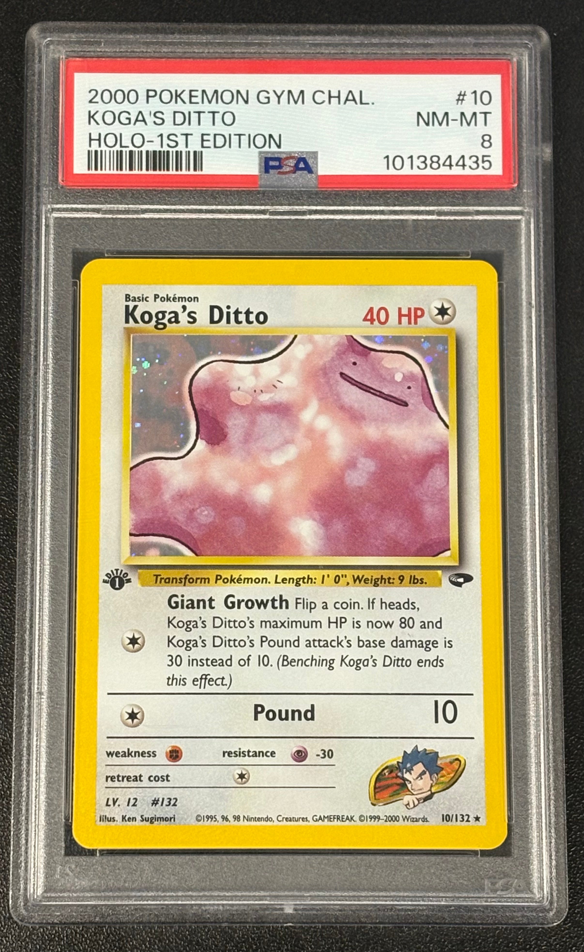 Pokémon TCG - PSA-MT 8 Gym Challenge 1st Edition Koga’s Ditto 10/132 Holo