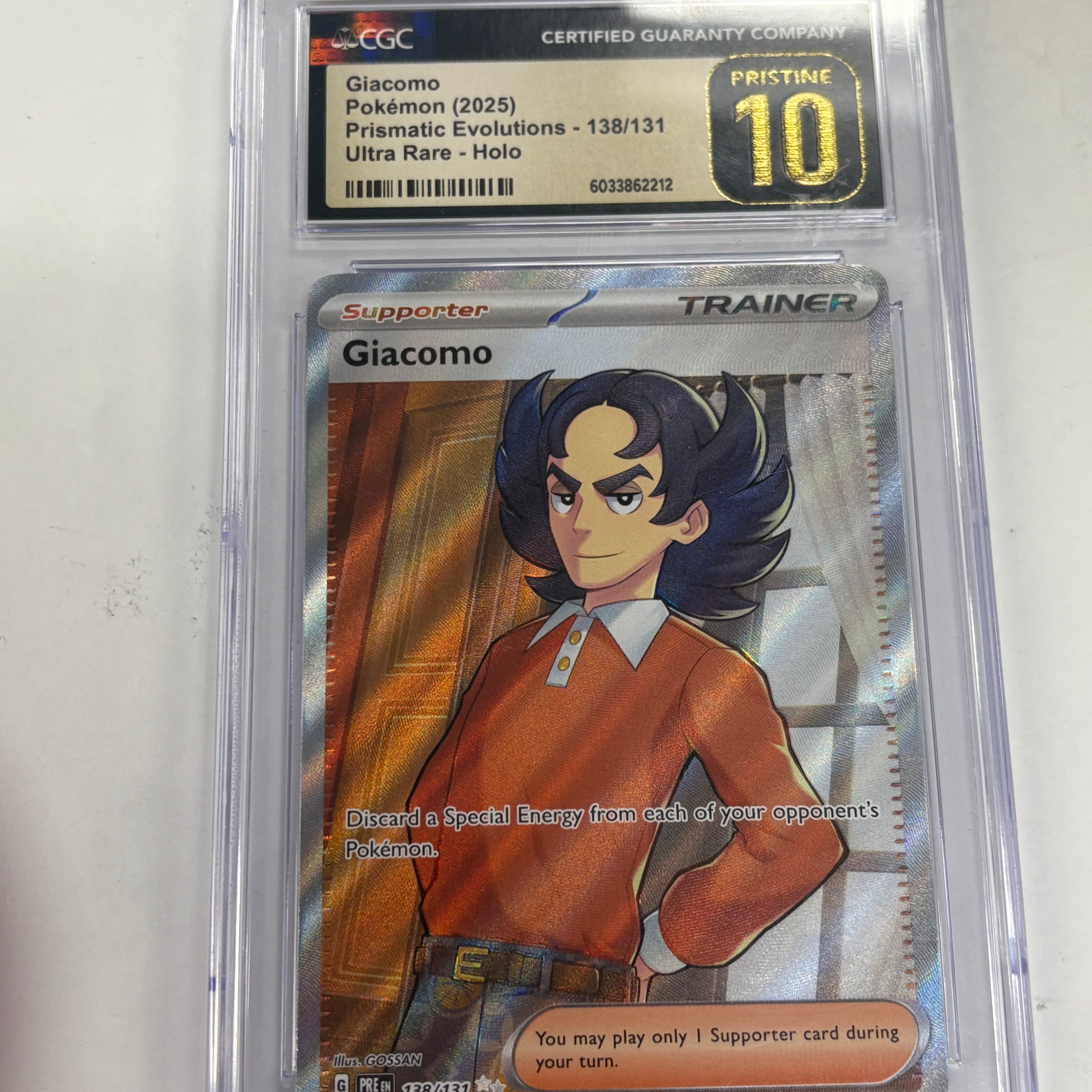 Pokémon TCG - CGC Pristine 10 Prismatic Evolutions Giacomo 138/131 Ultra Rare