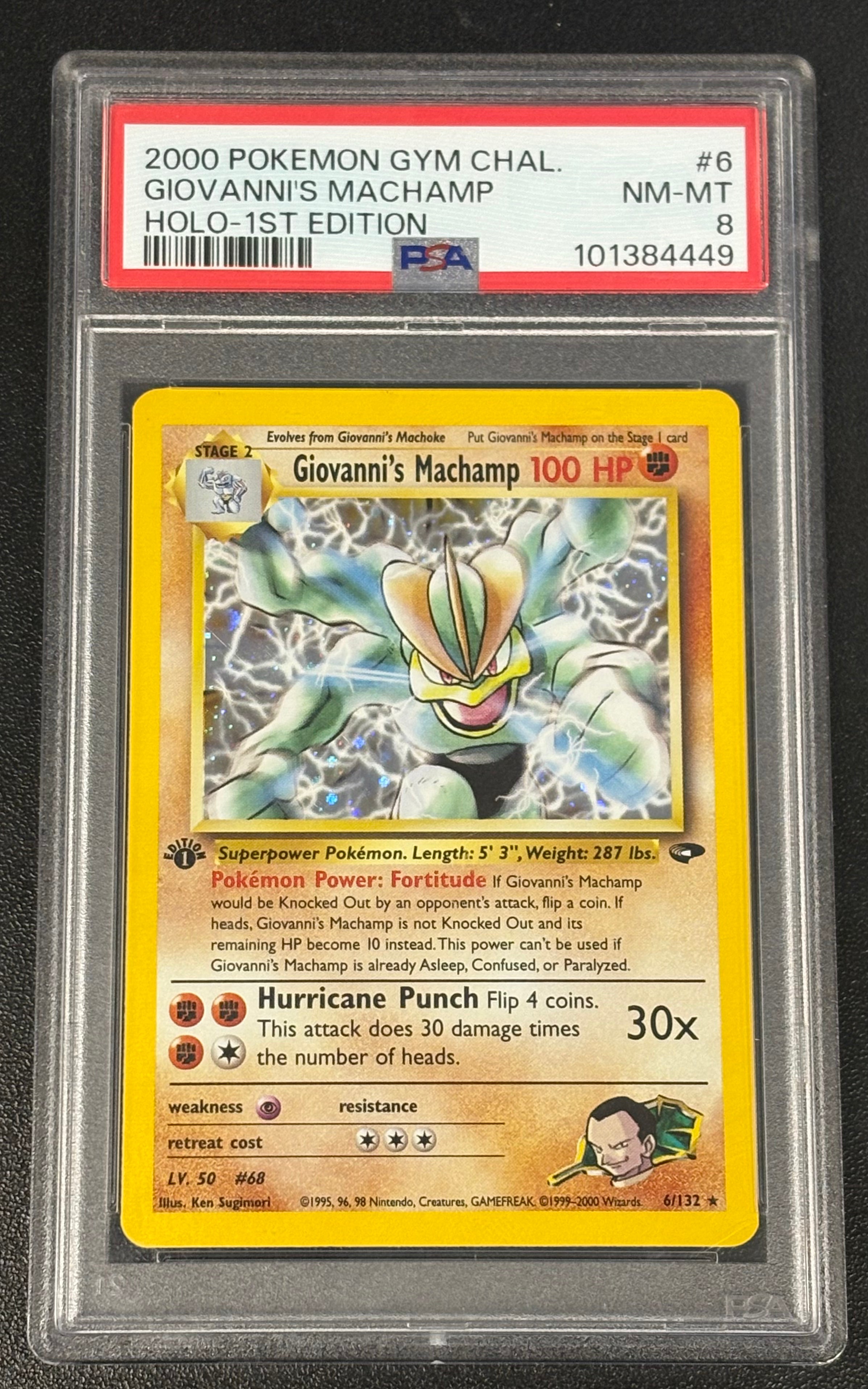 Pokémon TCG - PSA GEM-MT 8 Gym Challenge 1st Edition Giovanni’s Machamp 6/132 Holo