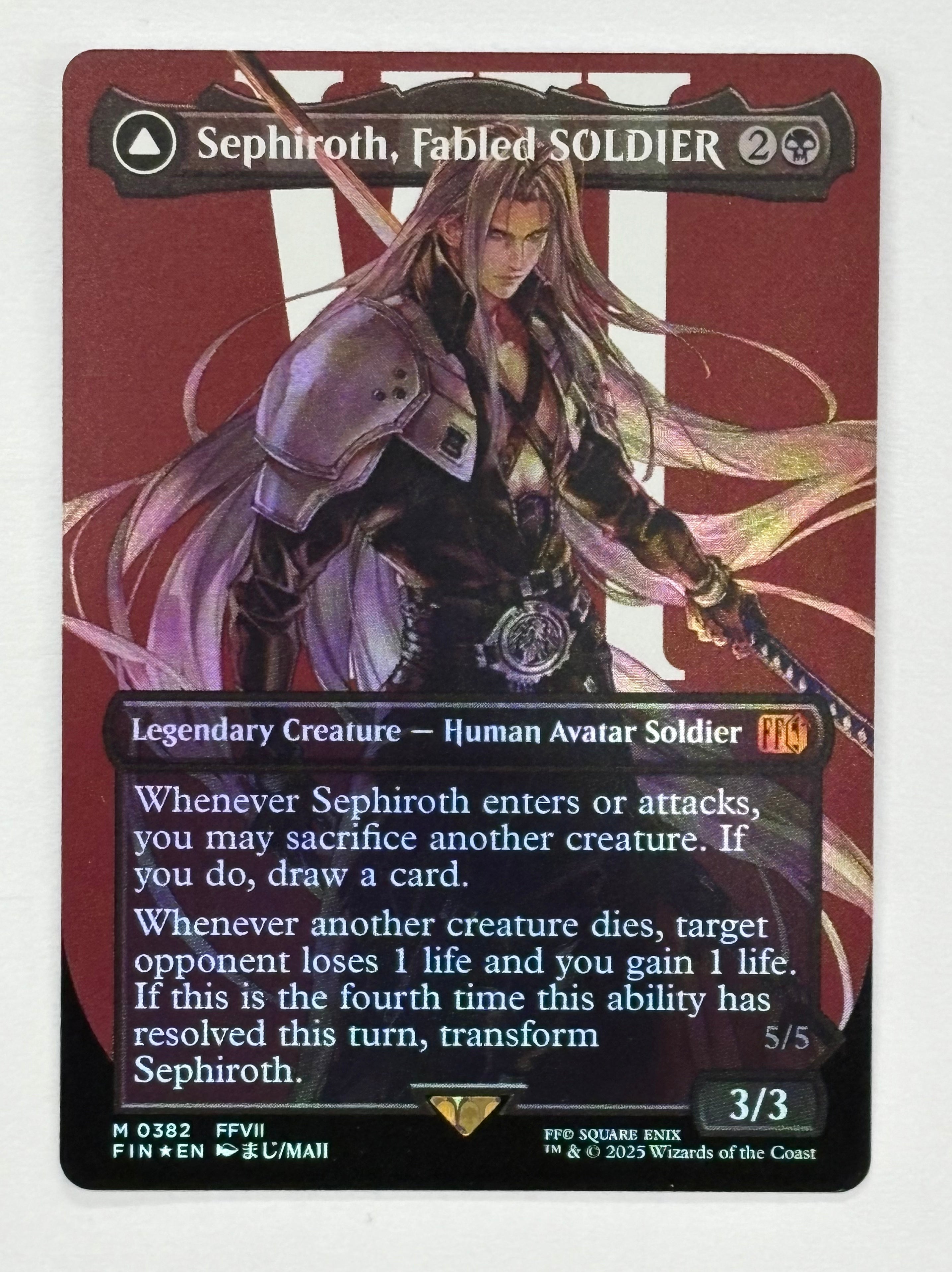 Magic The Gathering TCG - Final Fantasy Sephiroth, Fabled SOLDIER (Borderless) 382 Foil NM