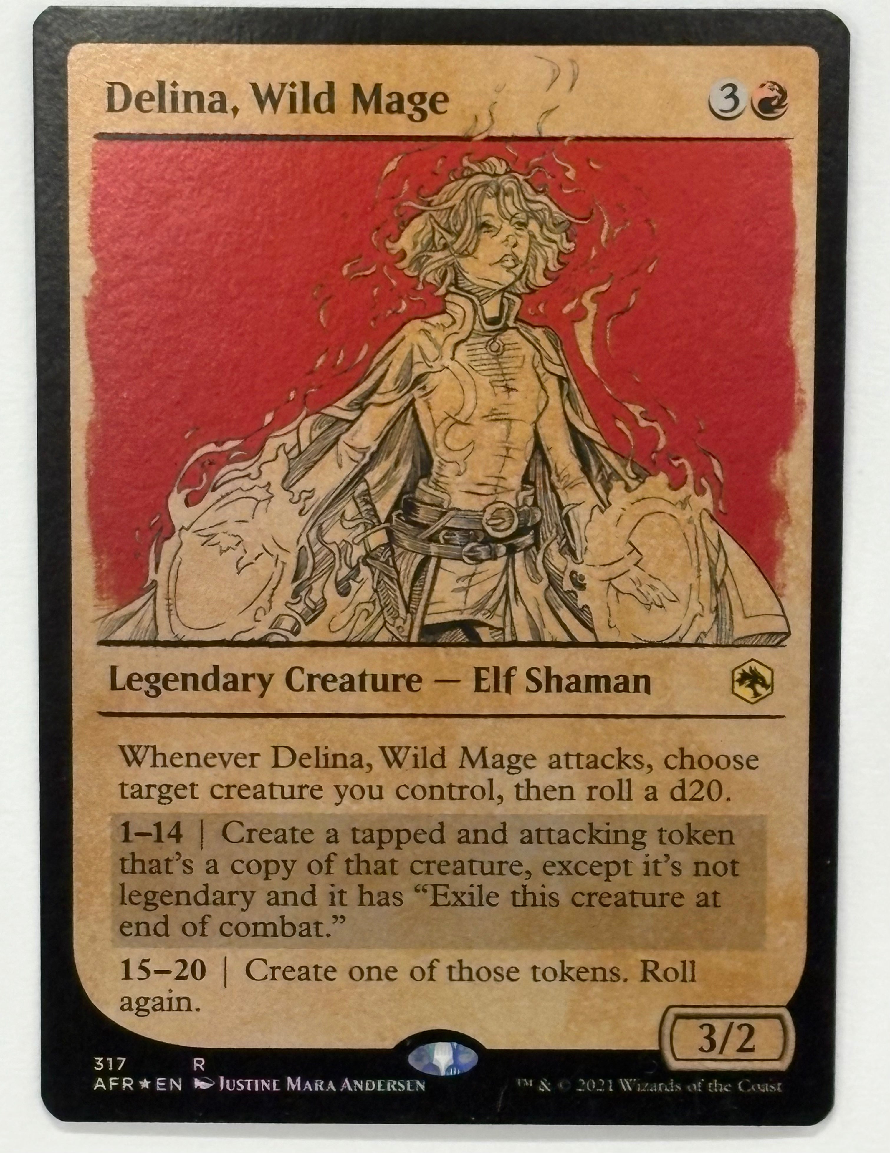 Magic The Gathering TCG - Dungeons & Dragons: Adventures in the Forgotten Realms Delina, Wild Mage (Showcase) 317 Foil NM