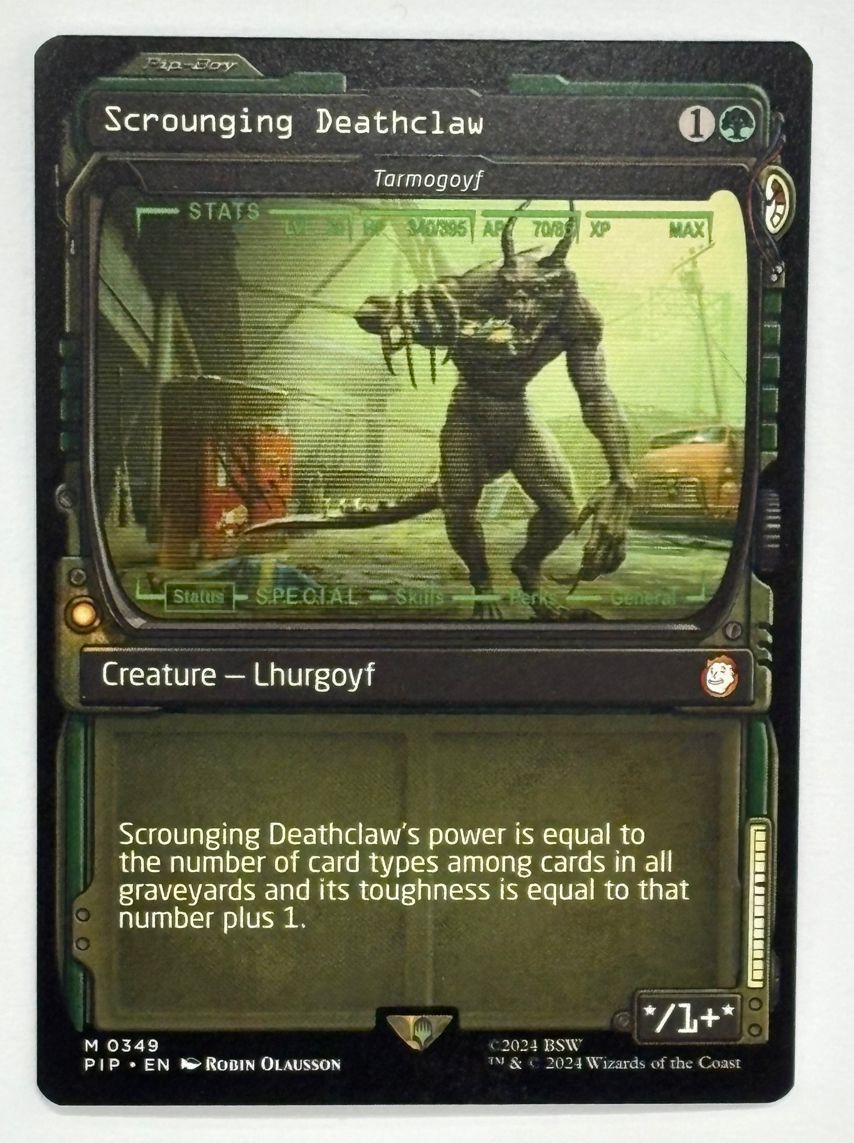 Magic The Gathering TCG - Universes Beyond Fallout Tarmogoyf Scrounging Deathclaw (Showcase) 349 NM