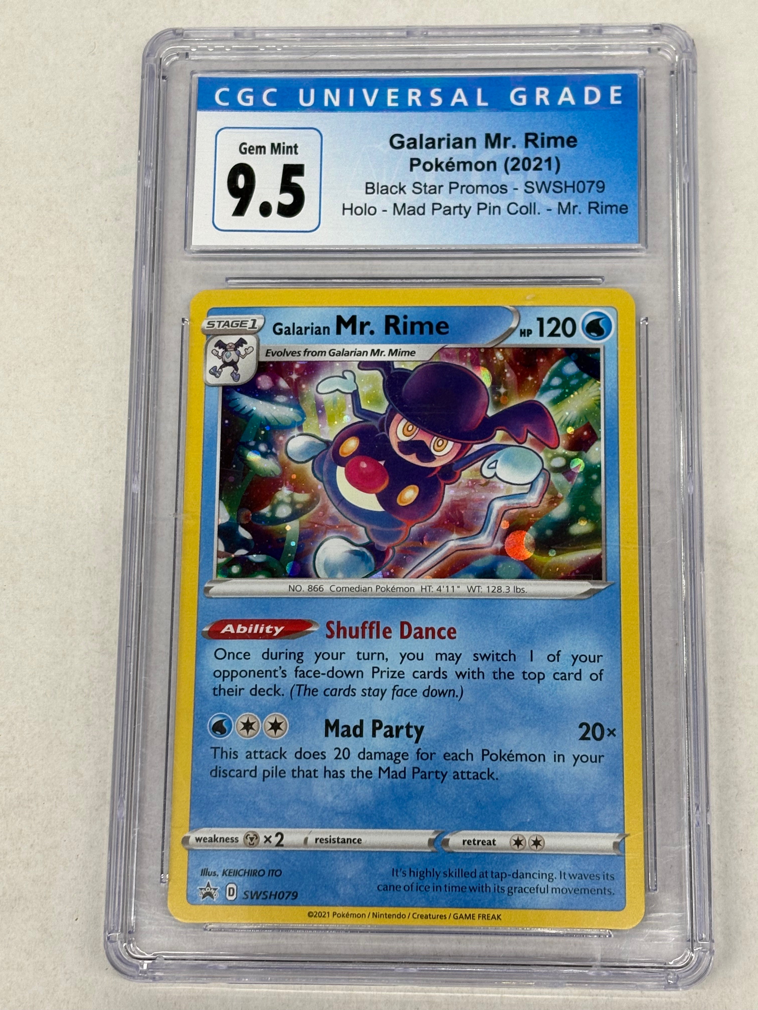 Pokémon TCG - CGC GEM MINT 9.5 Black Star Promos Galarian Mr. Rime SWSH079 Holo
