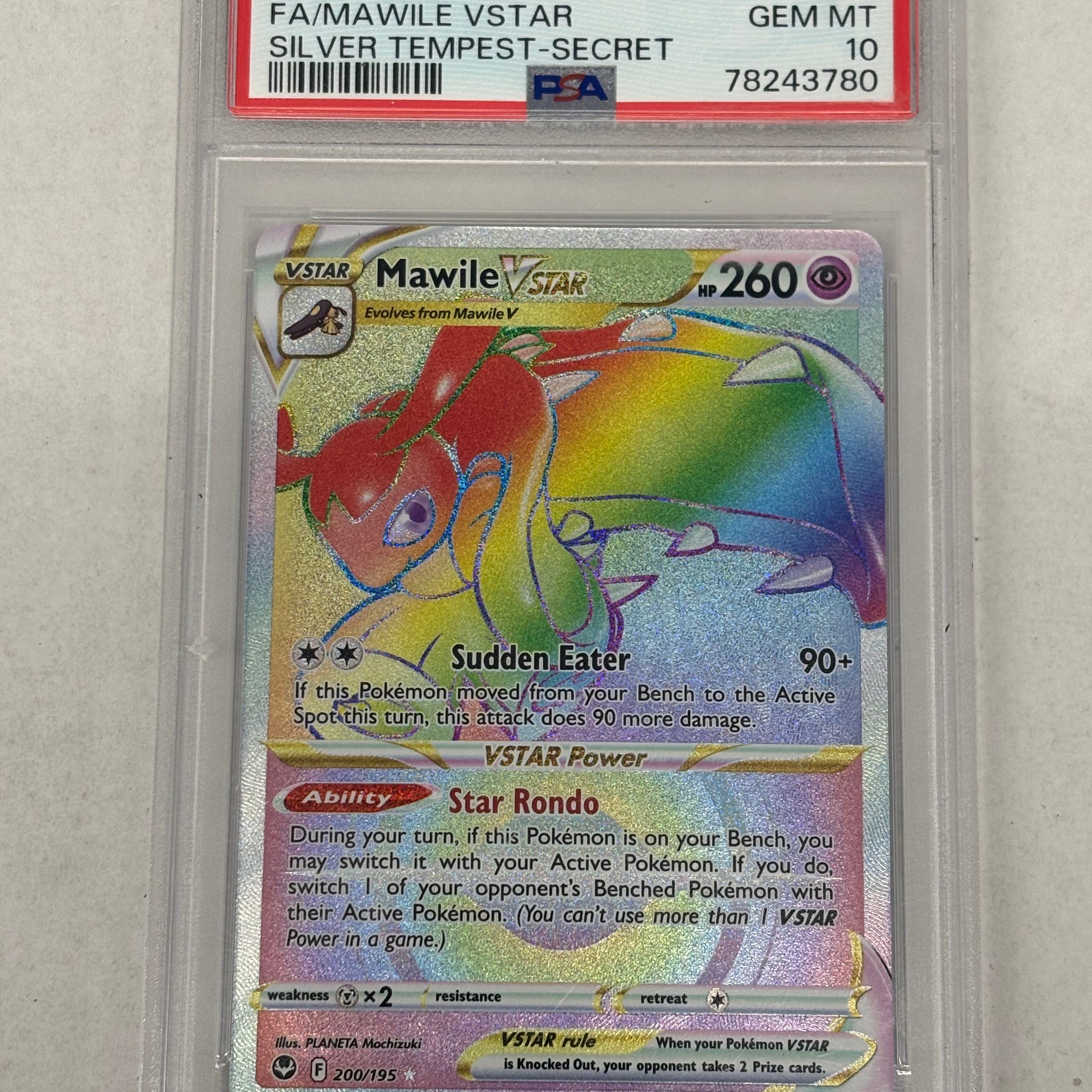 Pokémon TCG - PSA GEM-MT 10 Silver Tempest Mawile VSTAR 200/195 Secret Rare