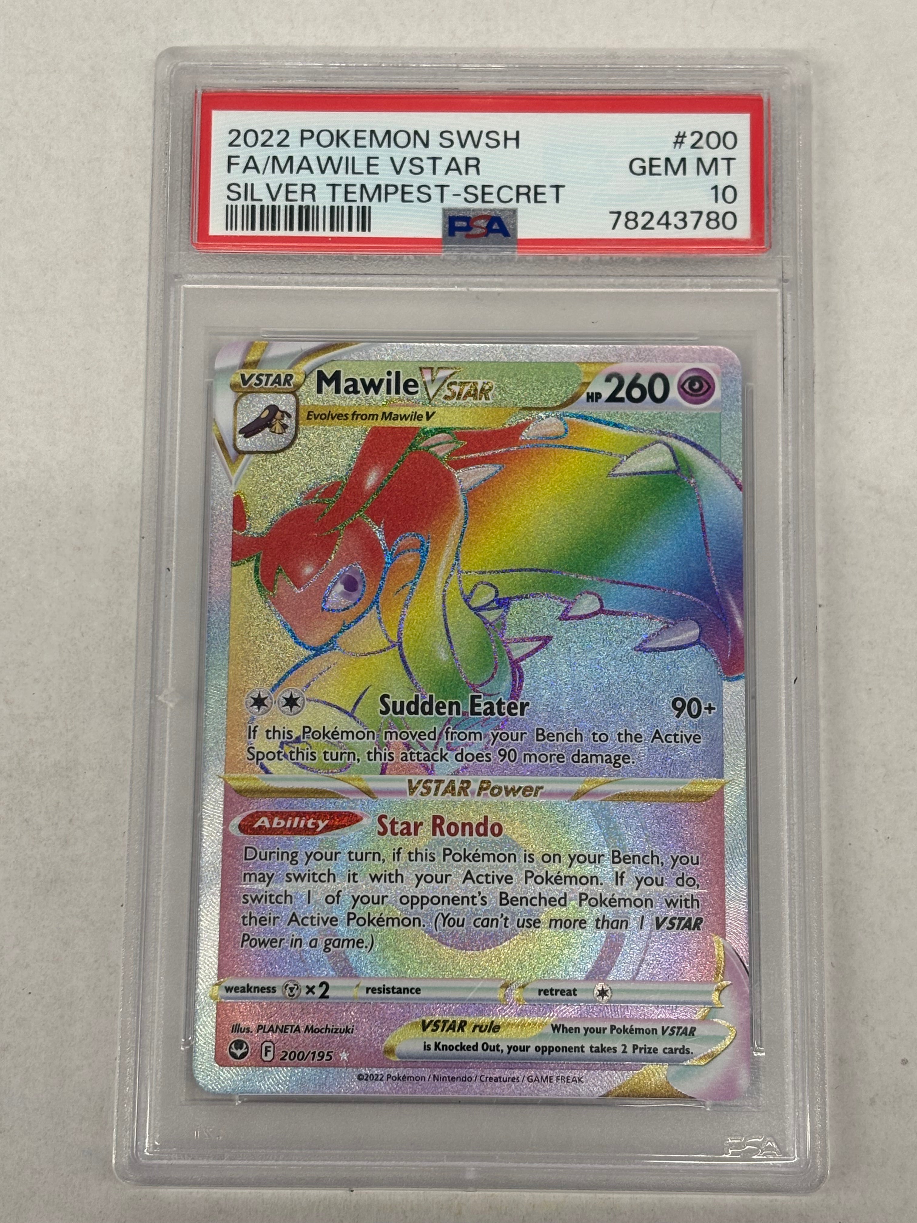 Pokémon TCG - PSA GEM-MT 10 Silver Tempest Mawile VSTAR 200/195 Secret Rare