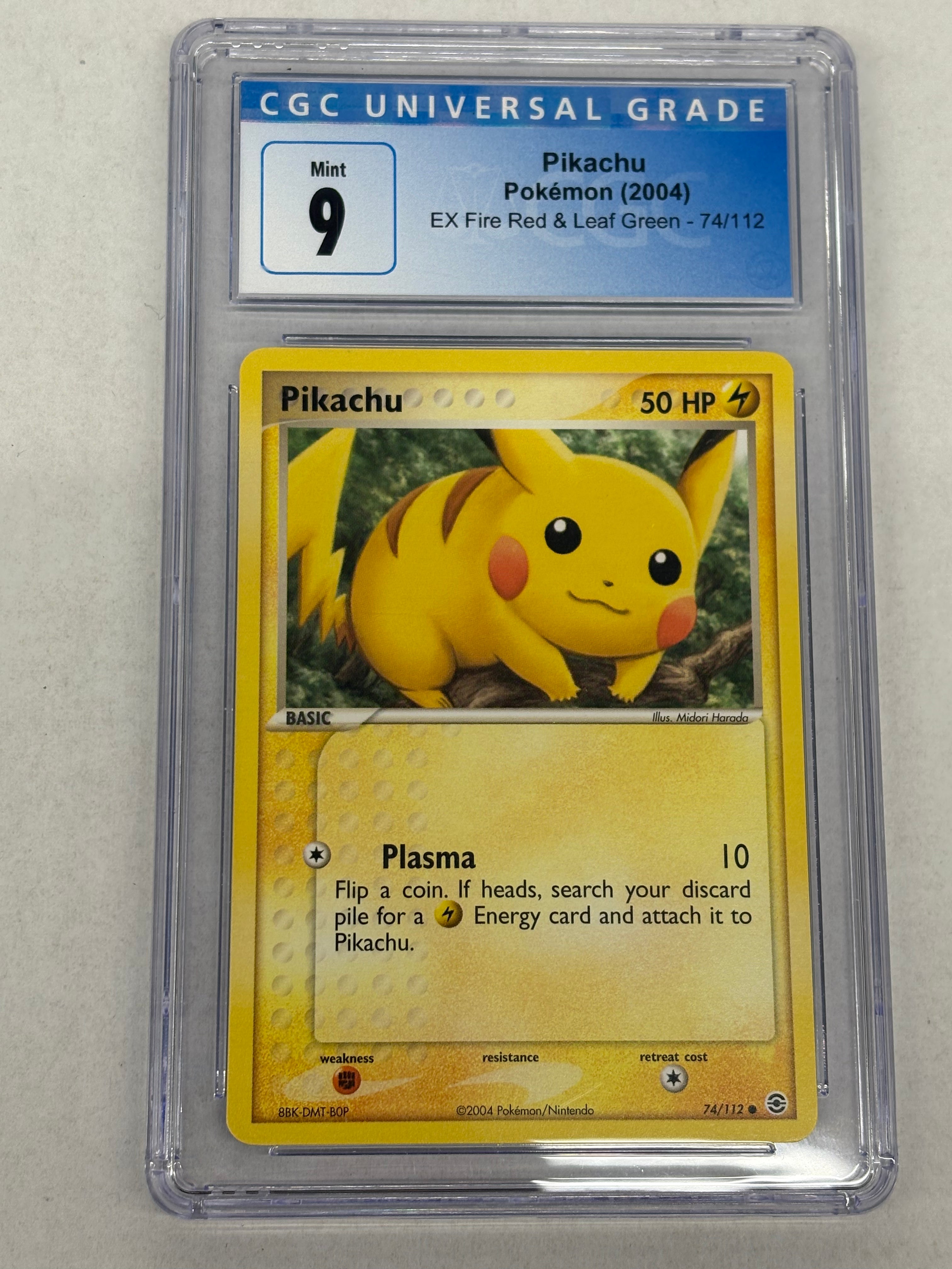 Pokémon TCG - CGC MINT 9 EX Fire Red & Leaf Green Pikachu 74/112