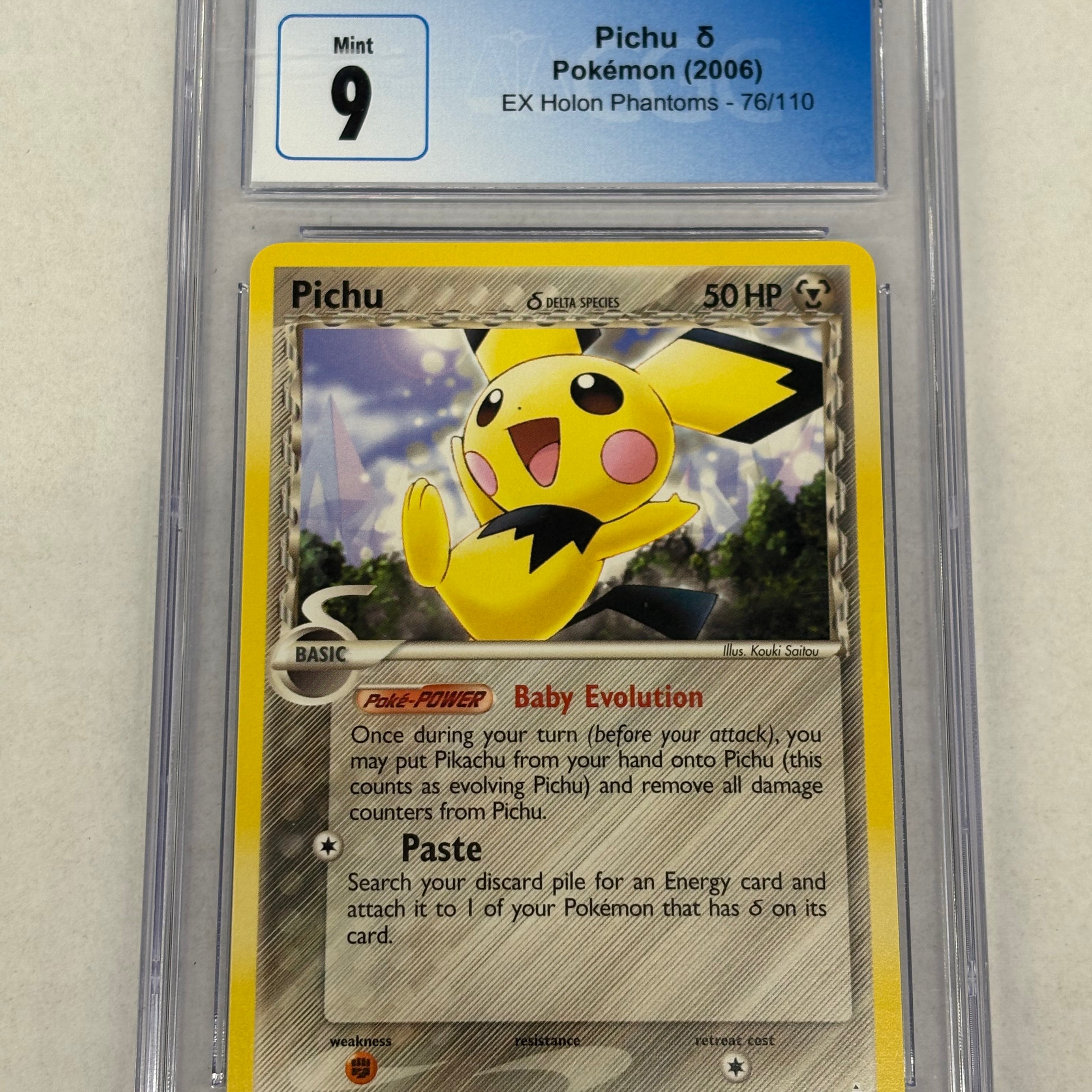 Pokémon TCG - CGC MINT 9 EX Holon Phantoms Pichu (Delta Species) 76/110