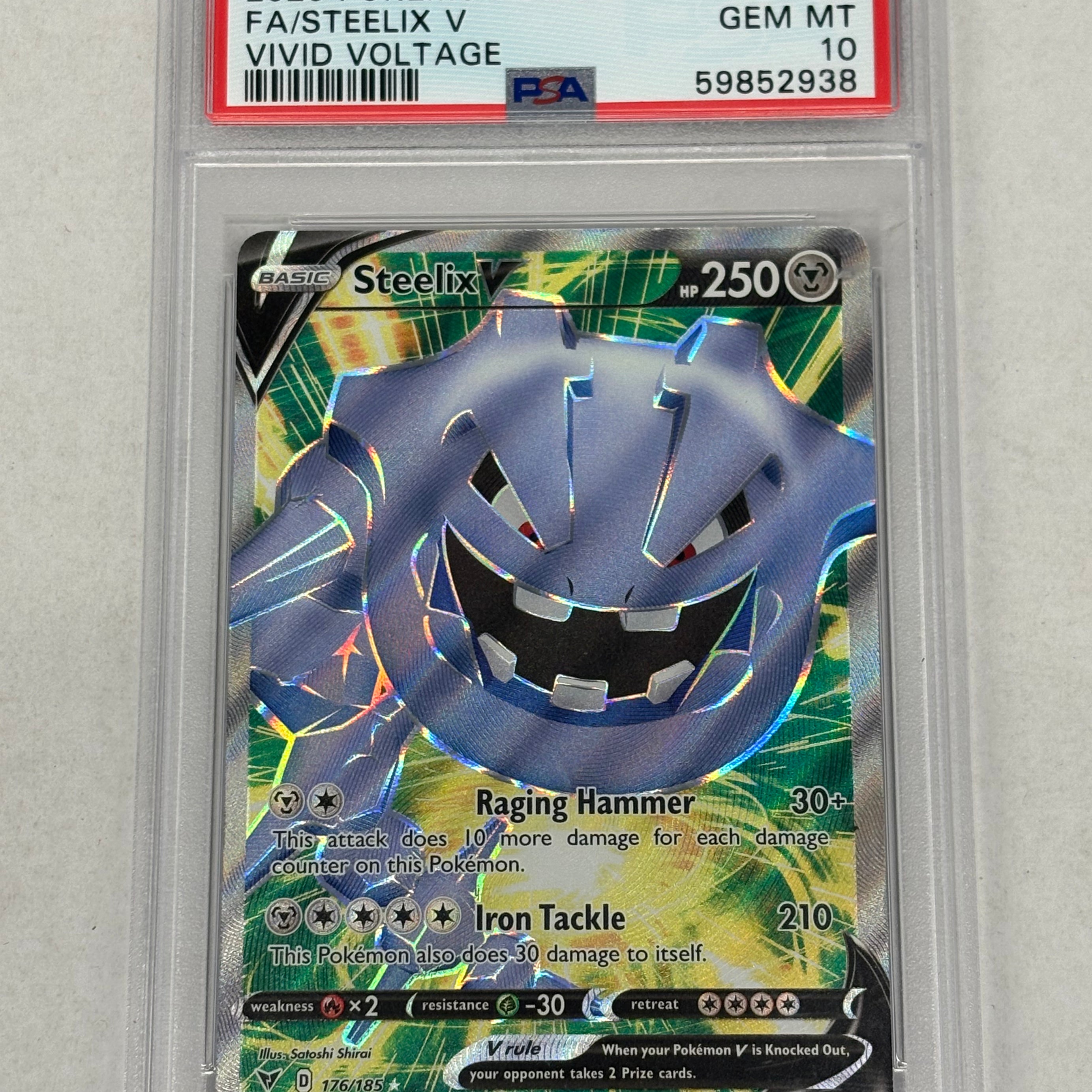 Pokémon TCG - PSA GEM-MT 10 Vivid Voltage Steelix V 126/185 Full Art