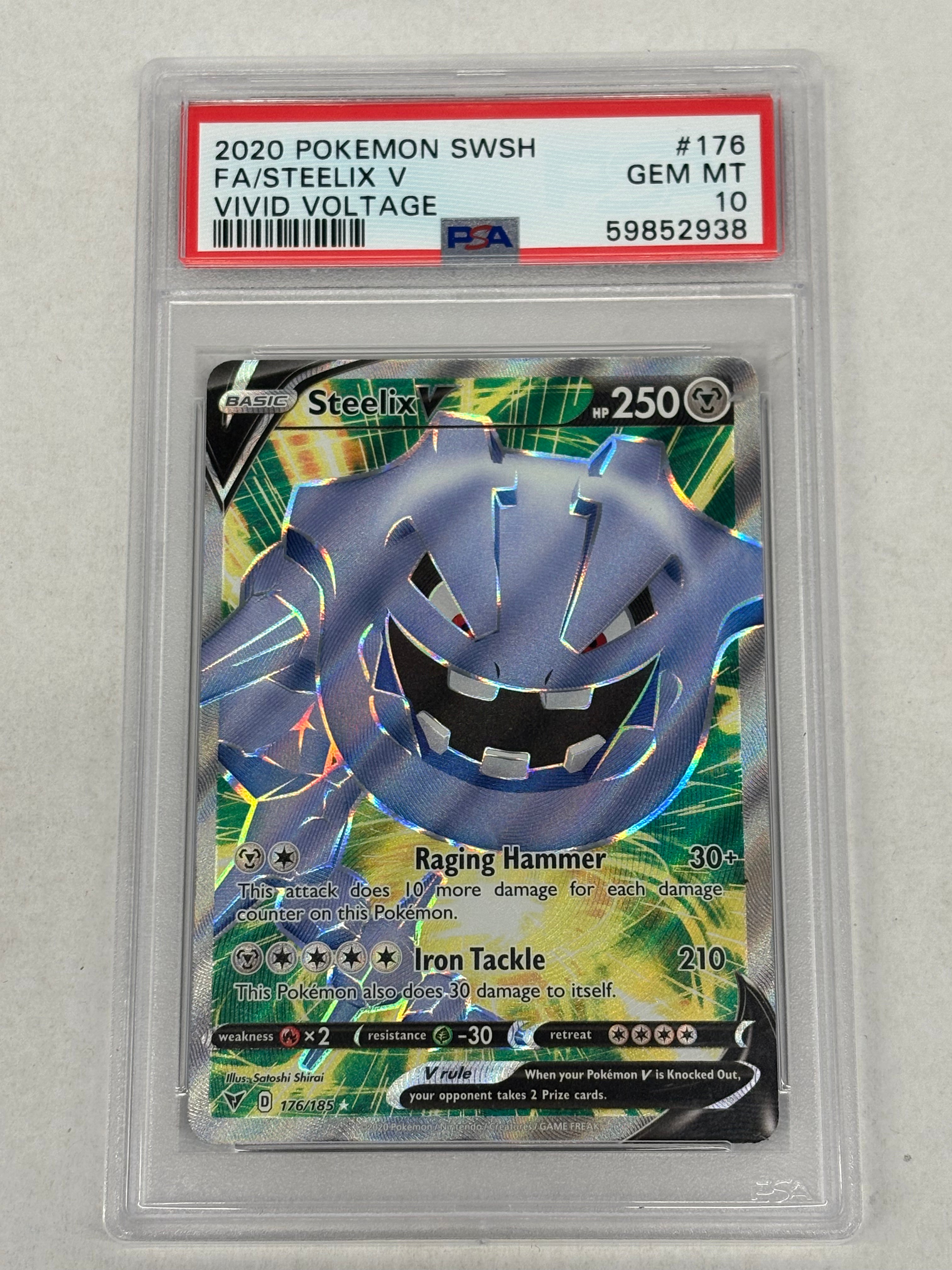 Pokémon TCG - PSA GEM-MT 10 Vivid Voltage Steelix V 126/185 Full Art