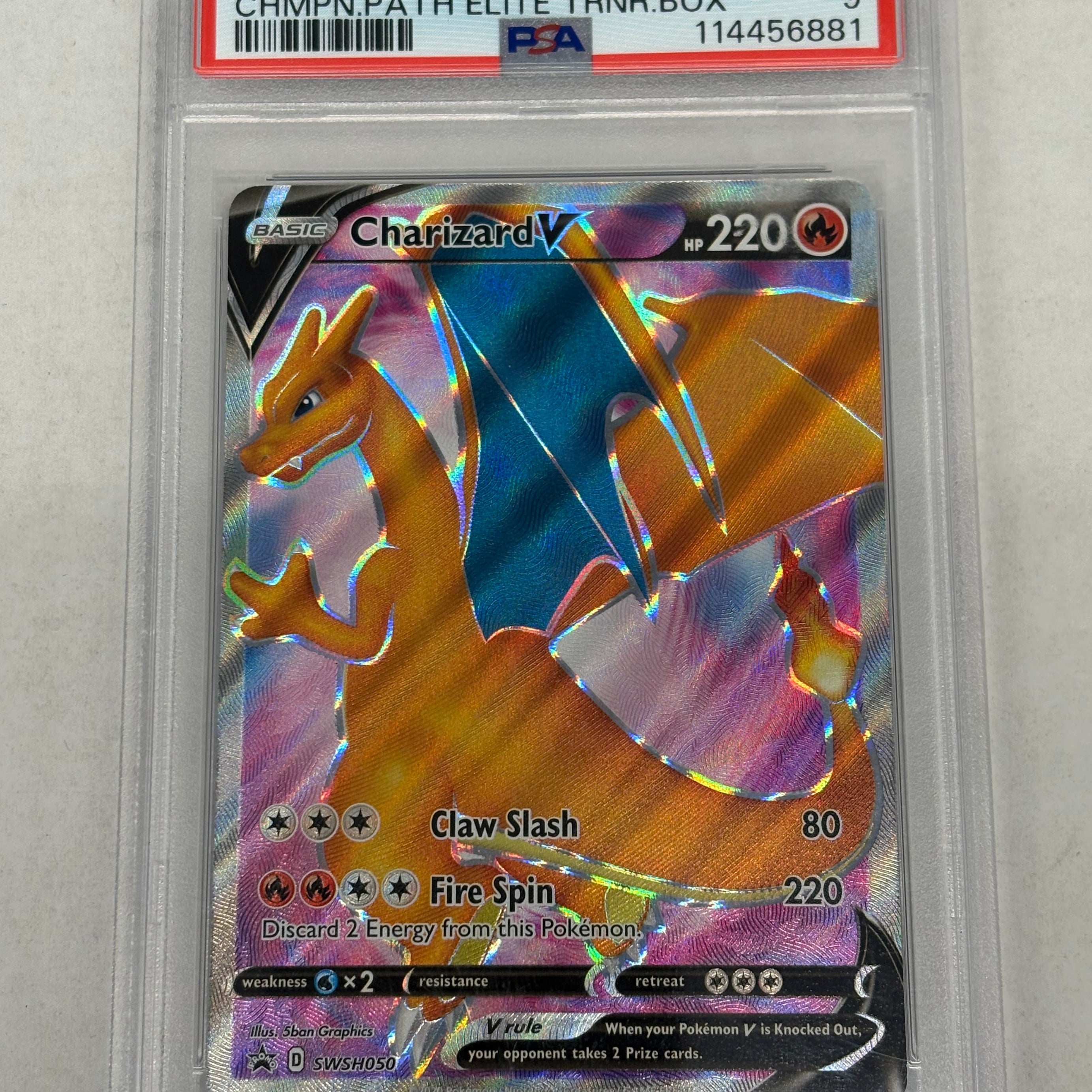Pokémon TCG - PSA MINT 9 Champions Path Elite Trainer Box Promo Charizard V SWSH050 Full Art