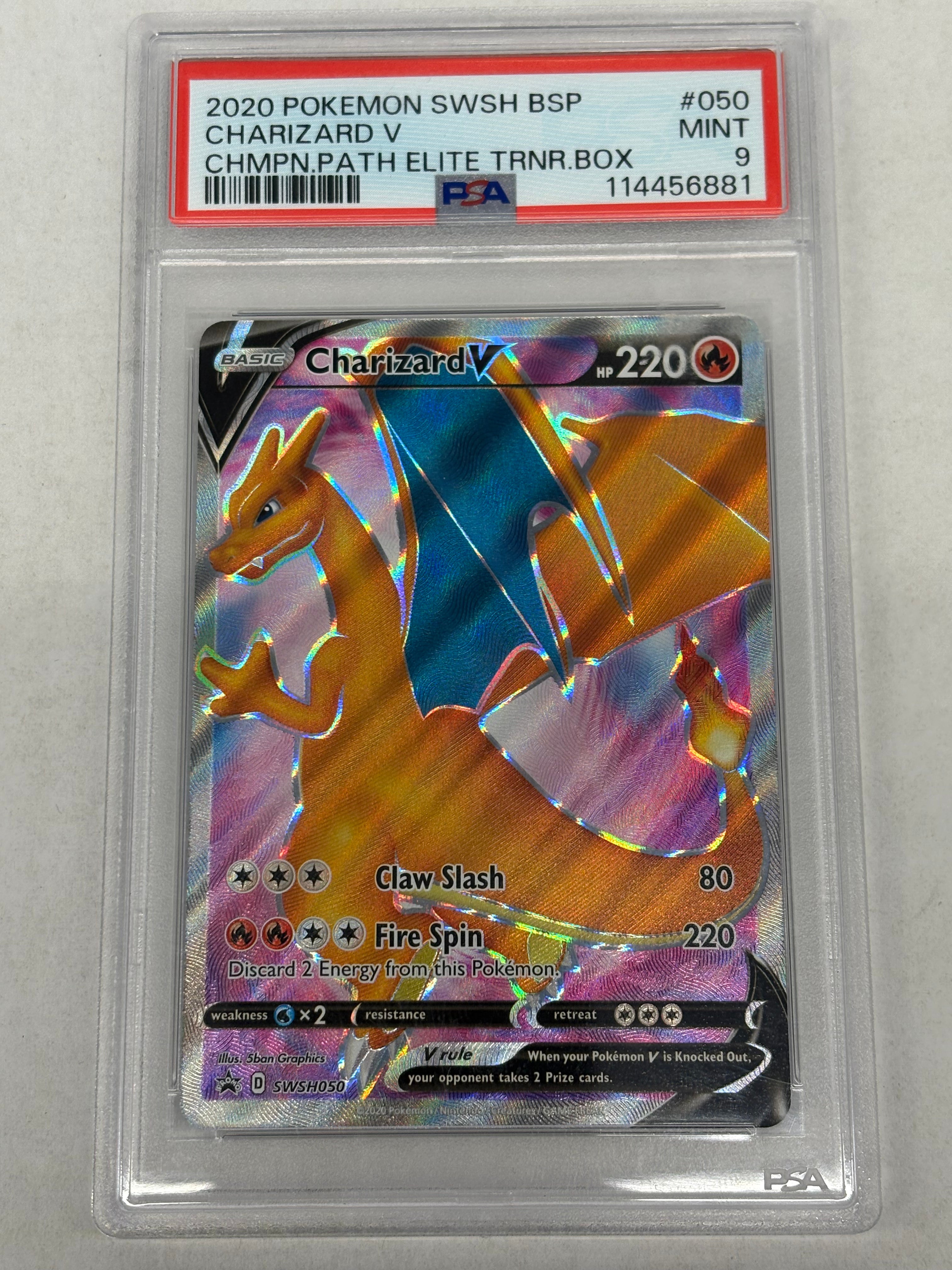 Pokémon TCG - PSA MINT 9 Champions Path Elite Trainer Box Promo Charizard V SWSH050 Full Art