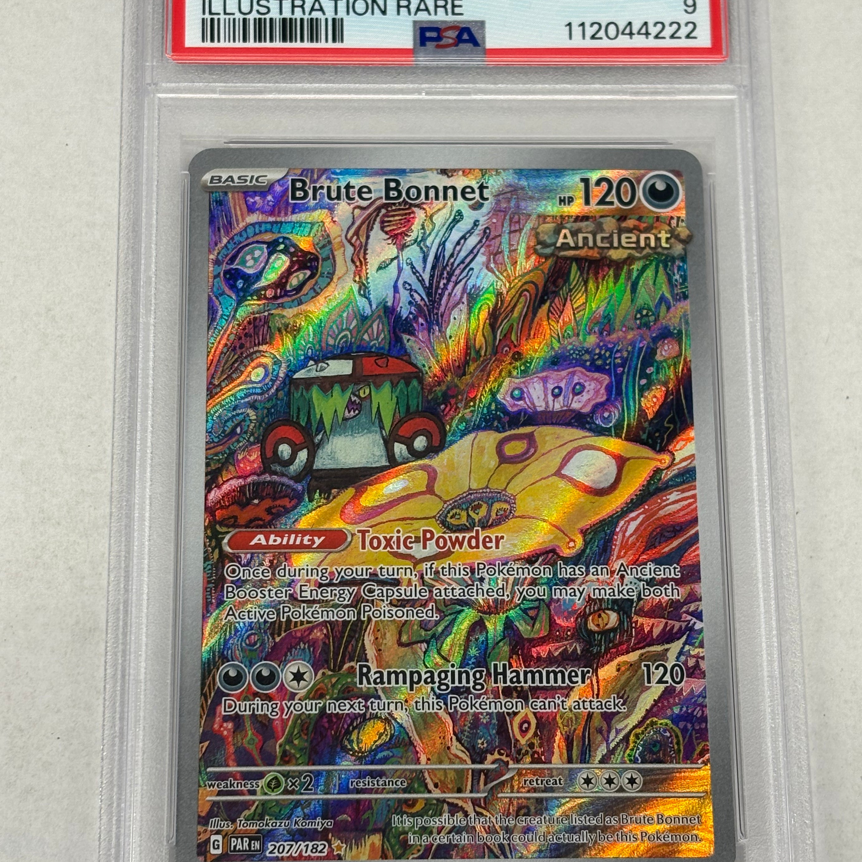 Pokémon TCG - PSA MINT 9 Paradox Rift Brute Bonnet 207/182 Illustration Rare