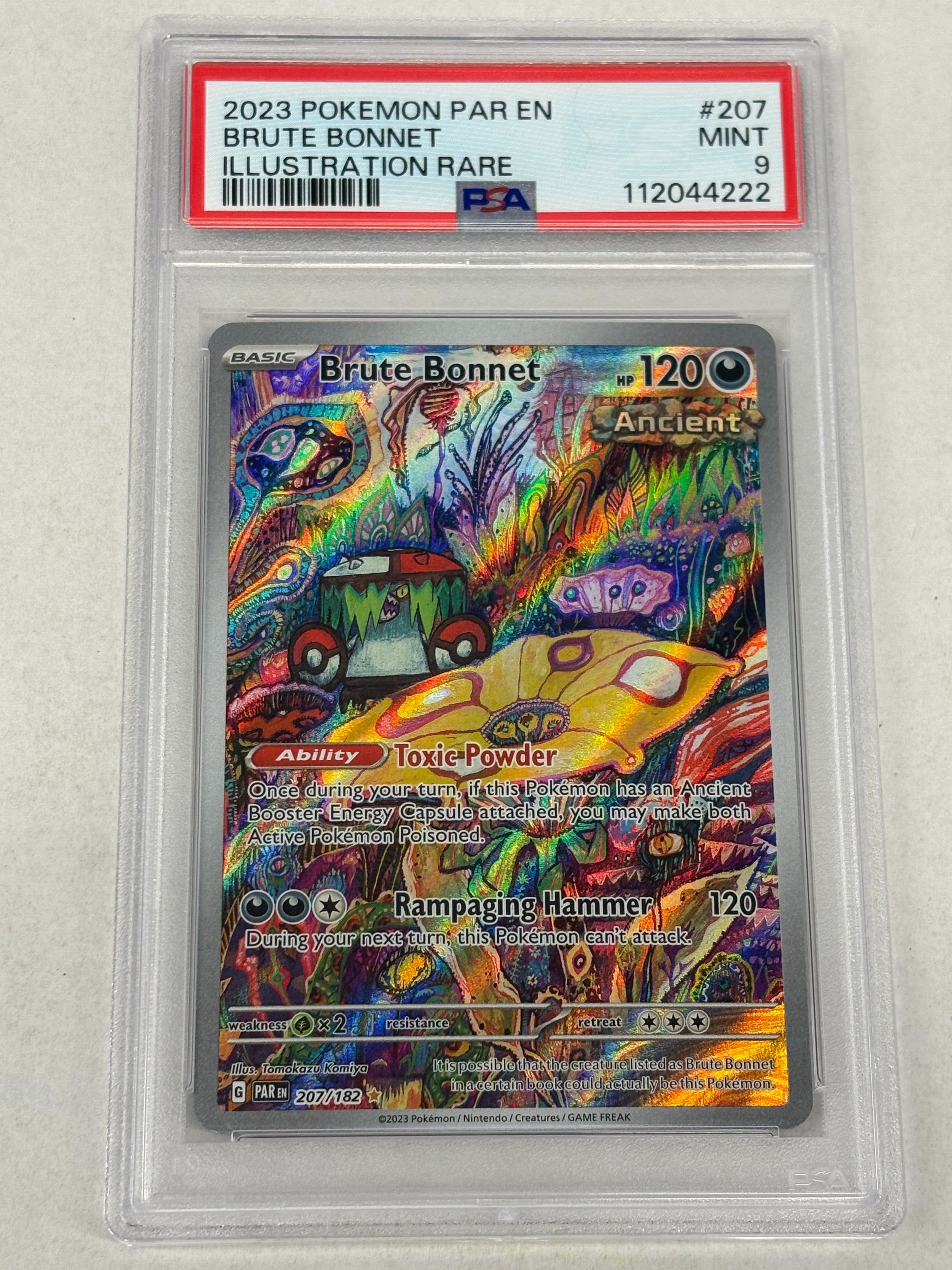 Pokémon TCG - PSA MINT 9 Paradox Rift Brute Bonnet 207/182 Illustration Rare