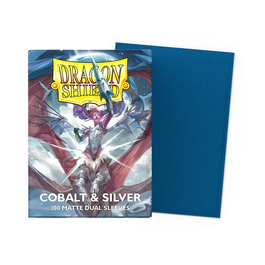 Dragon Shield: Standard Matte Dual Sleeves Cobalt & Silver Count 100