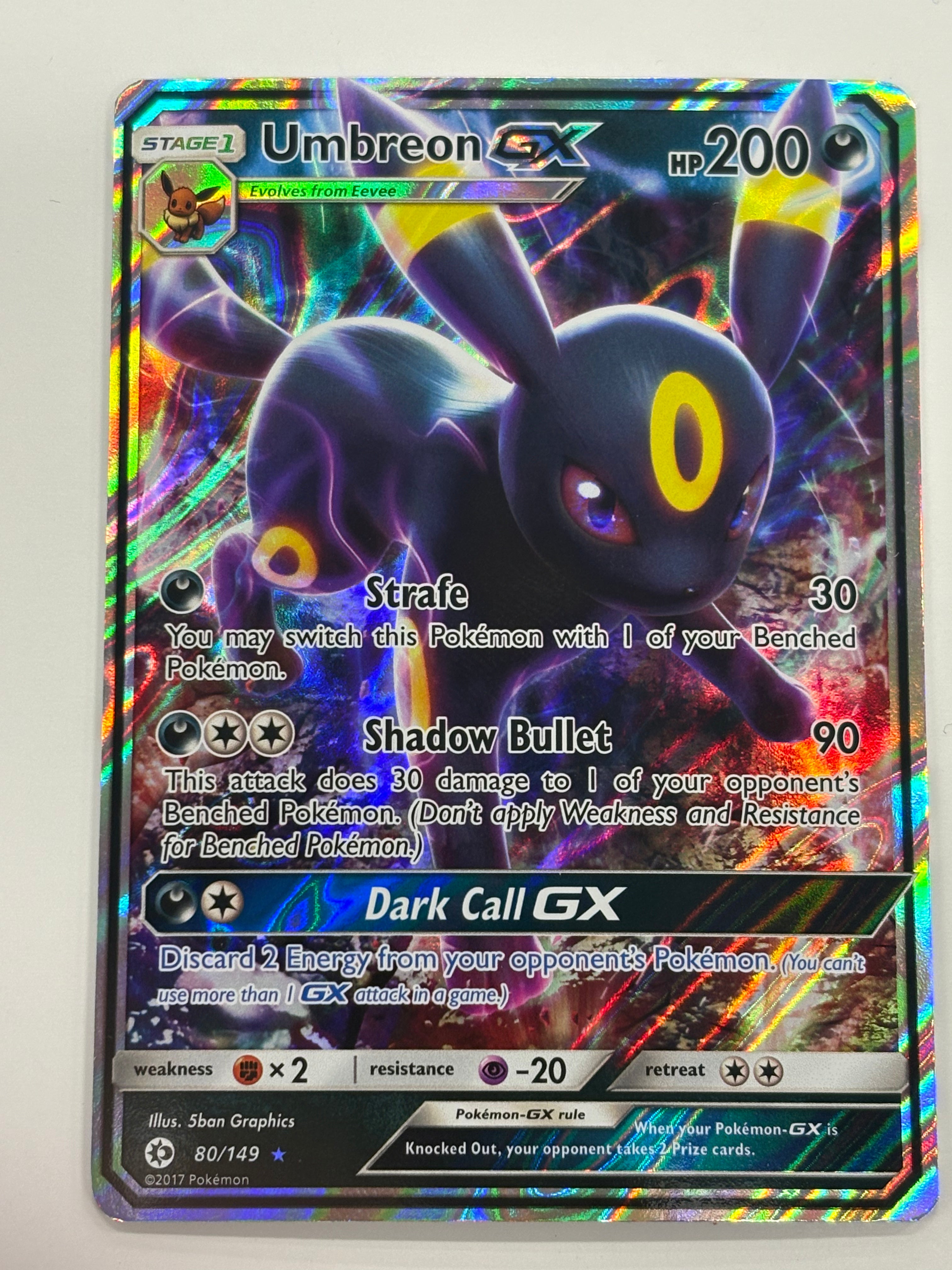 Pokémon TCG - Sun & Moon Base Set Umbreon GX 80/149 NM