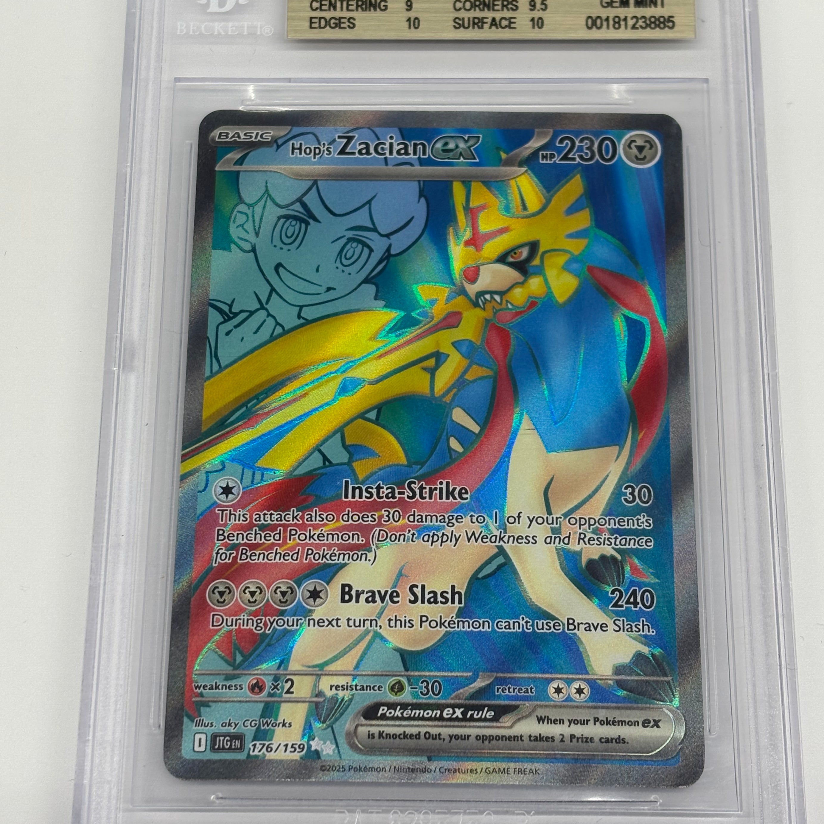 Pokémon TCG - Beckett GEM MINT 9.5 Journey Together Hop’s Zacian ex 176/159 Ultra Rare