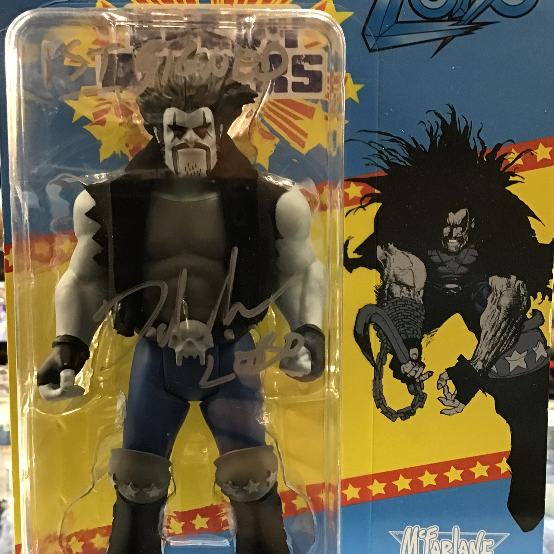 SIGNED DC Super Powers McFarlane Toys Lobo Signed by David Sobolov