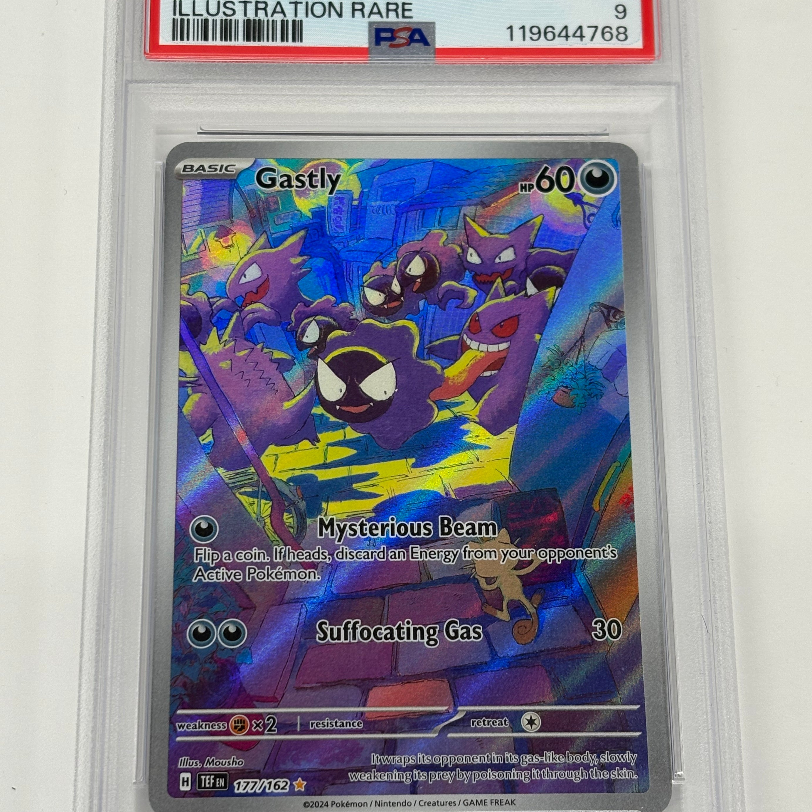 Pokémon TCG - PSA MINT 9 Temporal Forces Gastly 177/162 Illustration Rare