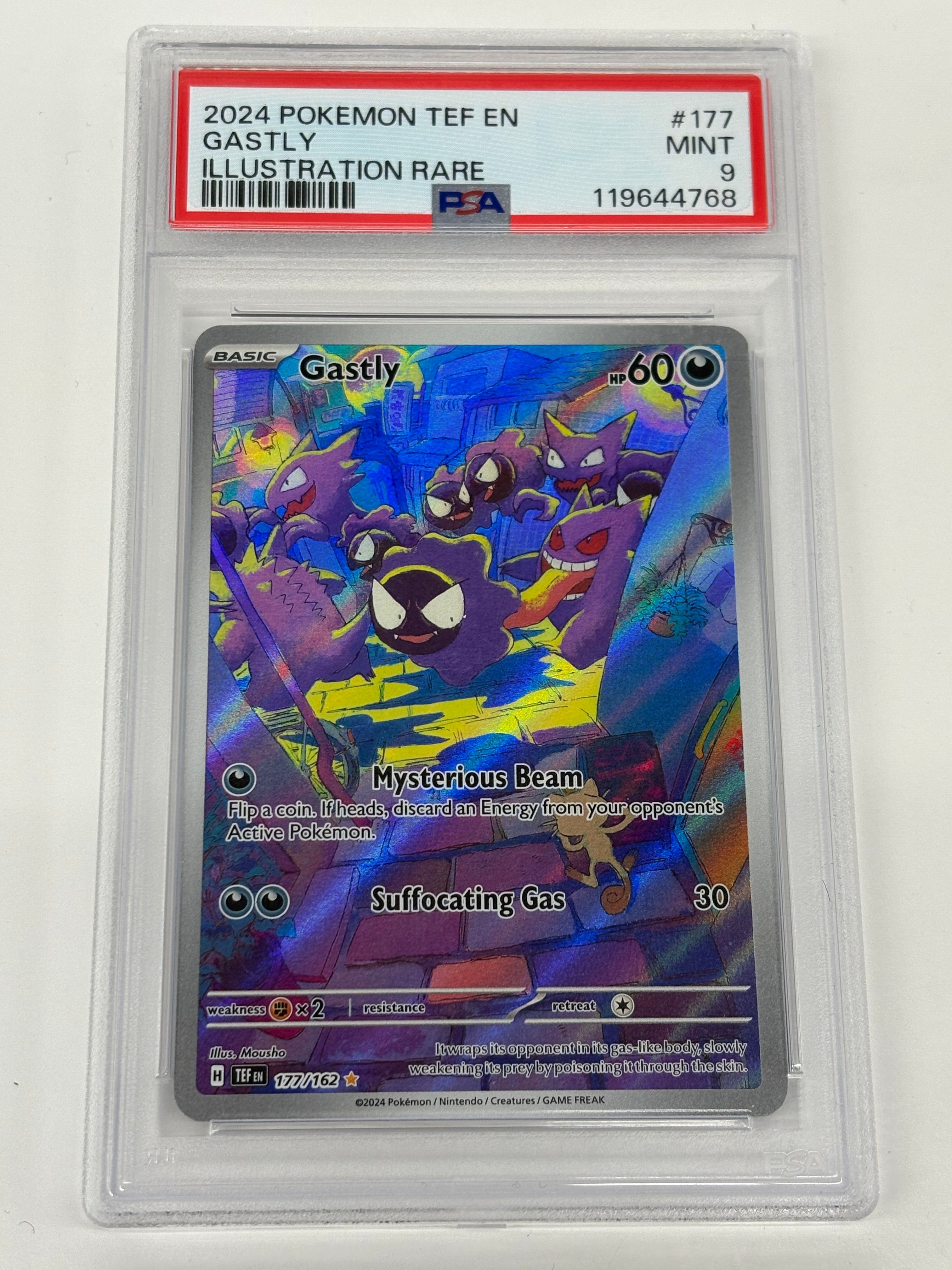 Pokémon TCG - PSA MINT 9 Temporal Forces Gastly 177/162 Illustration Rare