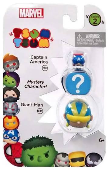 Marvel Tsum Tsum Series 2 Captain America & Giant-Man 1-Inch Minifigure 3-Pack #101 & #233