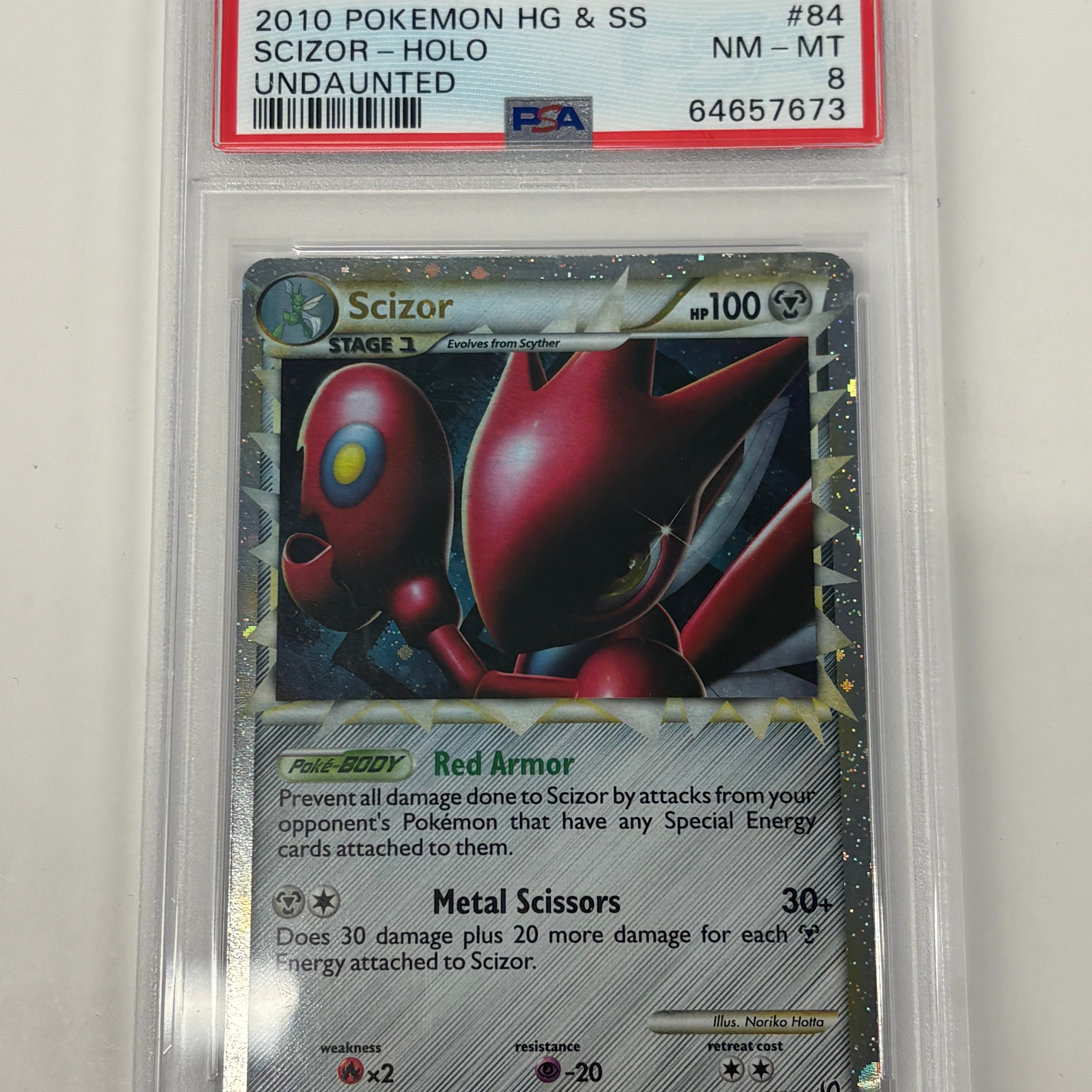 Pokémon TCG - PSA NM-MT 8 HS Undaunted Scizor 84/90 Holo