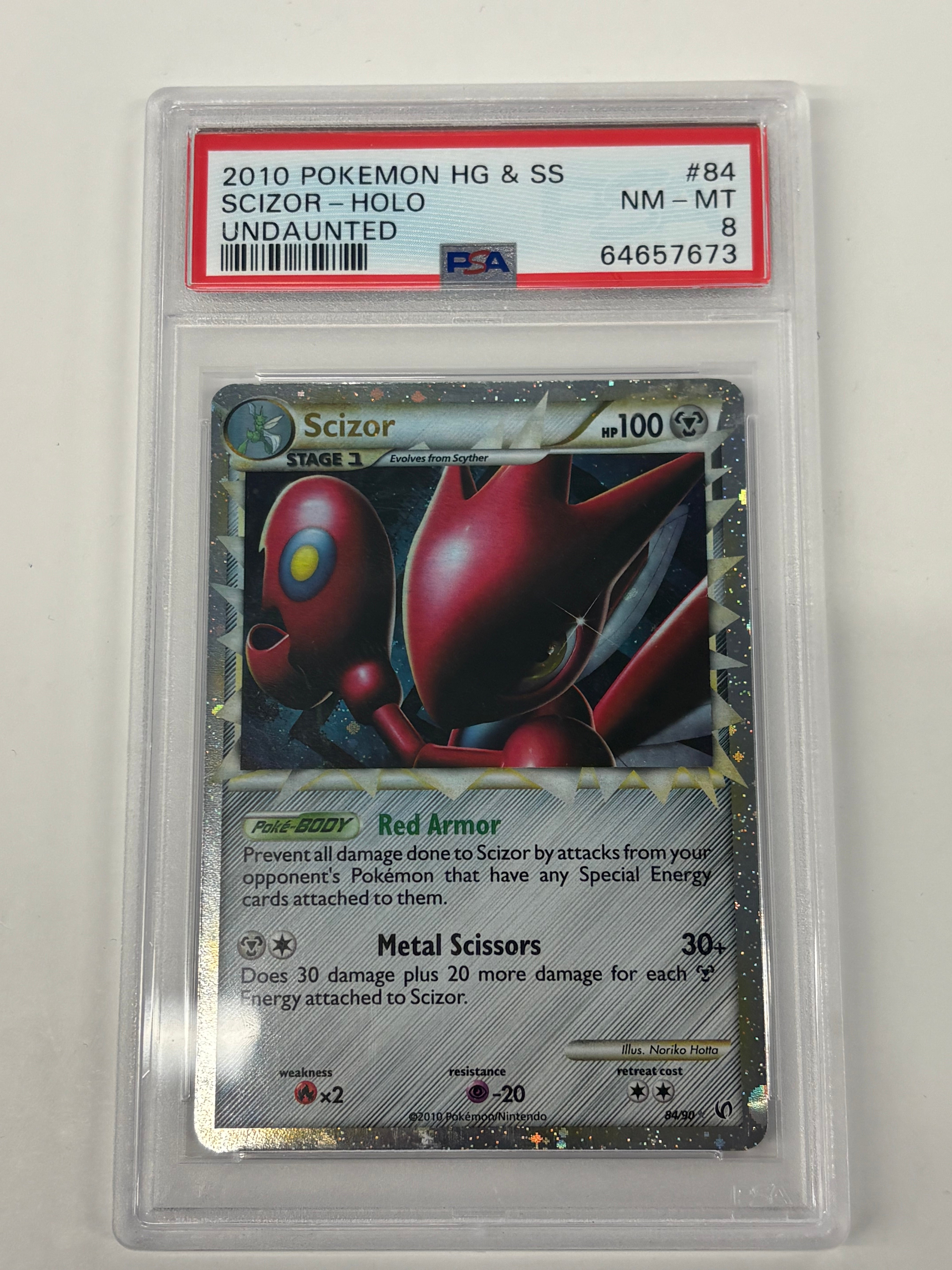 Pokémon TCG - PSA NM-MT 8 HS Undaunted Scizor 84/90 Holo