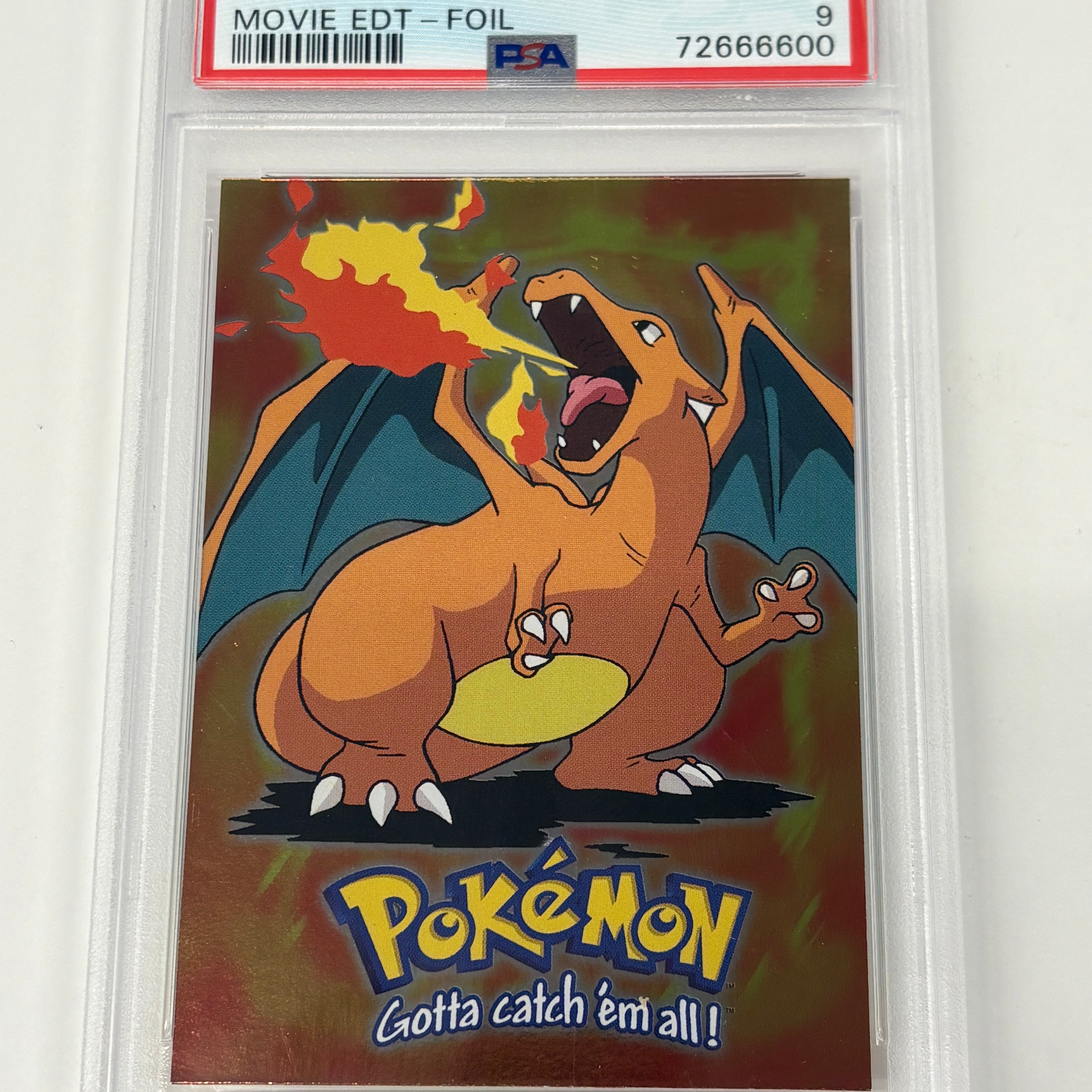 Pokémon TCG - PSA MINT 9 TOPPS Movie Edition Charizard #06 Foil