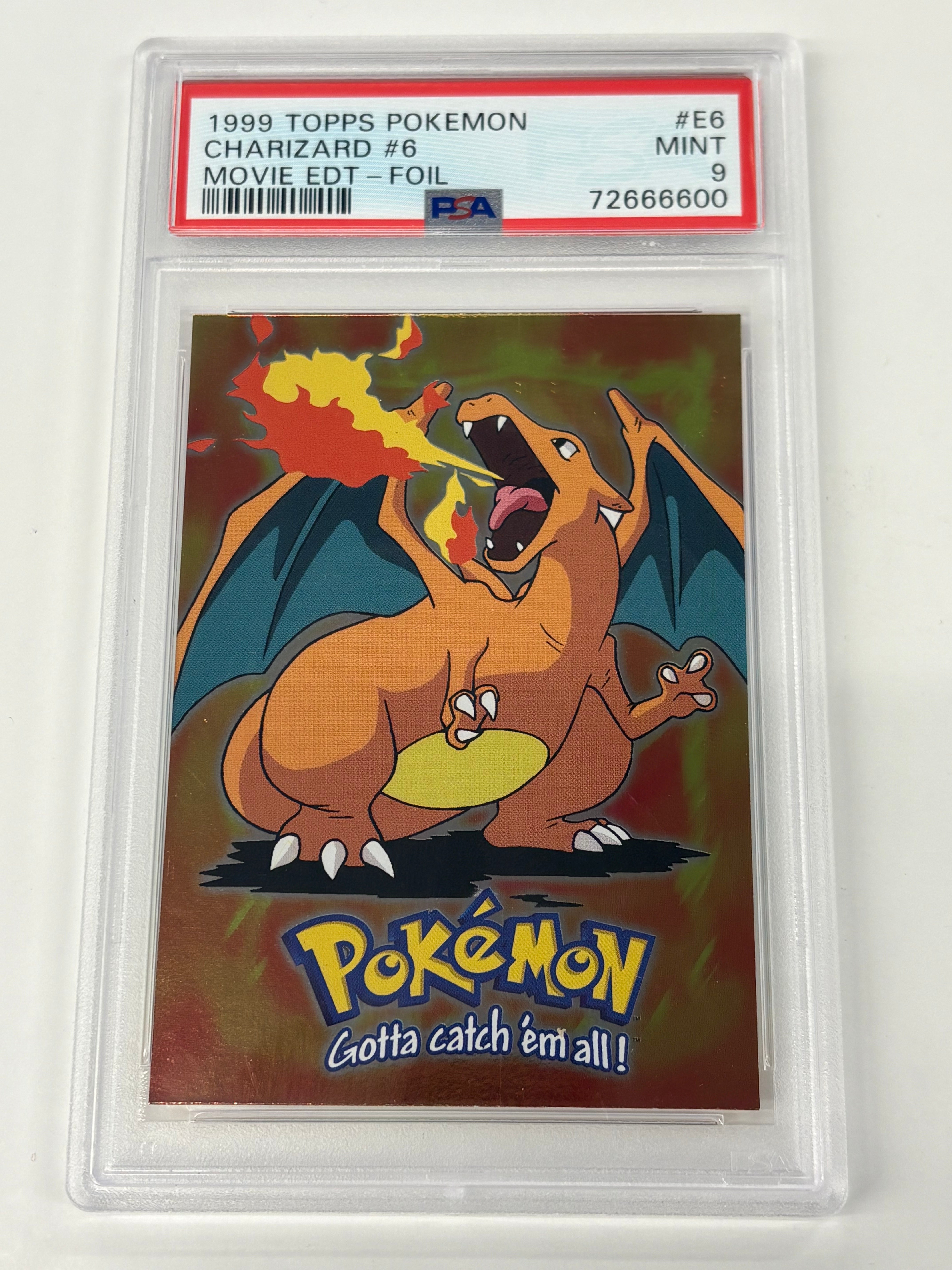 Pokémon TCG - PSA MINT 9 TOPPS Movie Edition Charizard #06 Foil