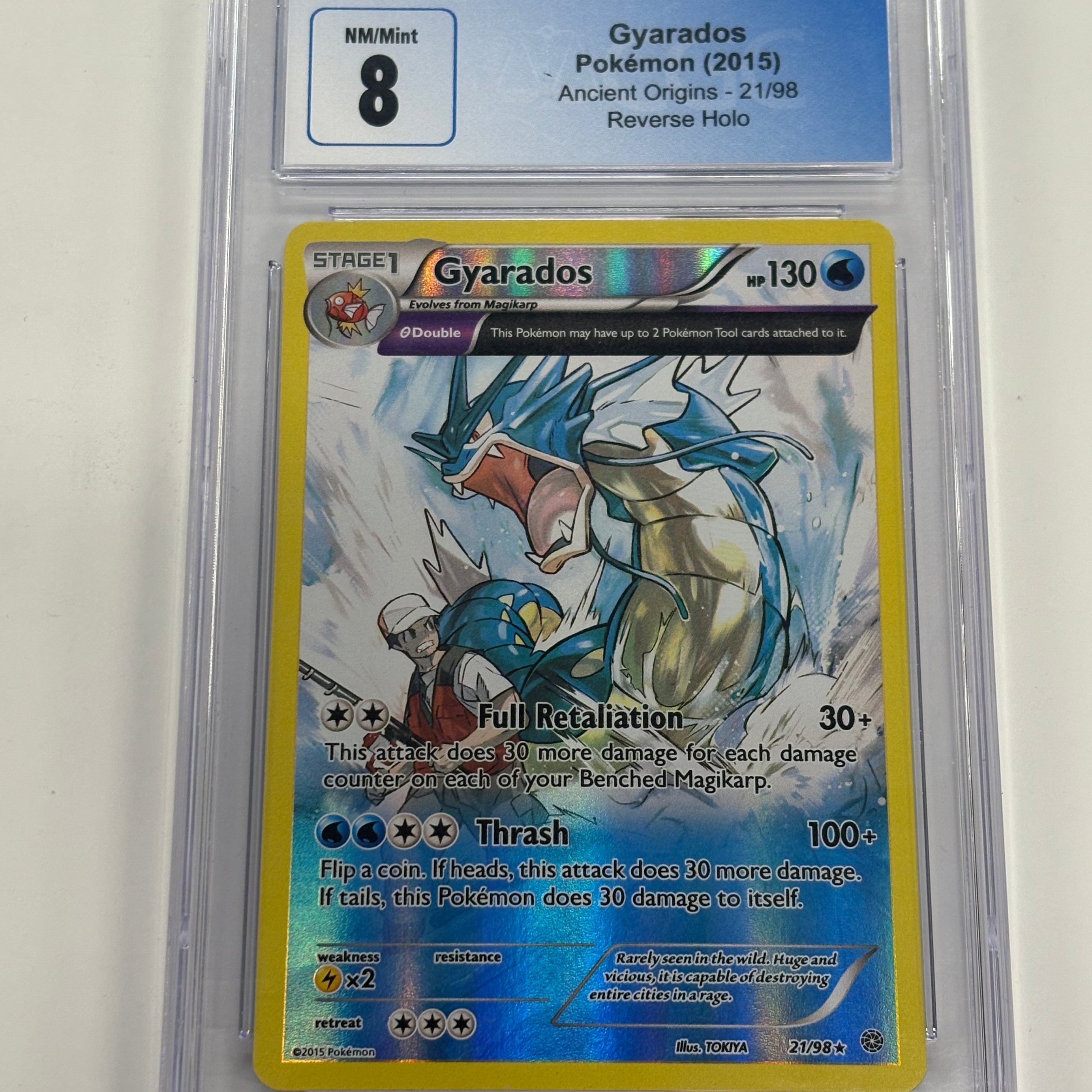 Pokémon TCG - CGC NM/Mint 8 Ancient Origins Gyarados 21/98 Reverse Holo