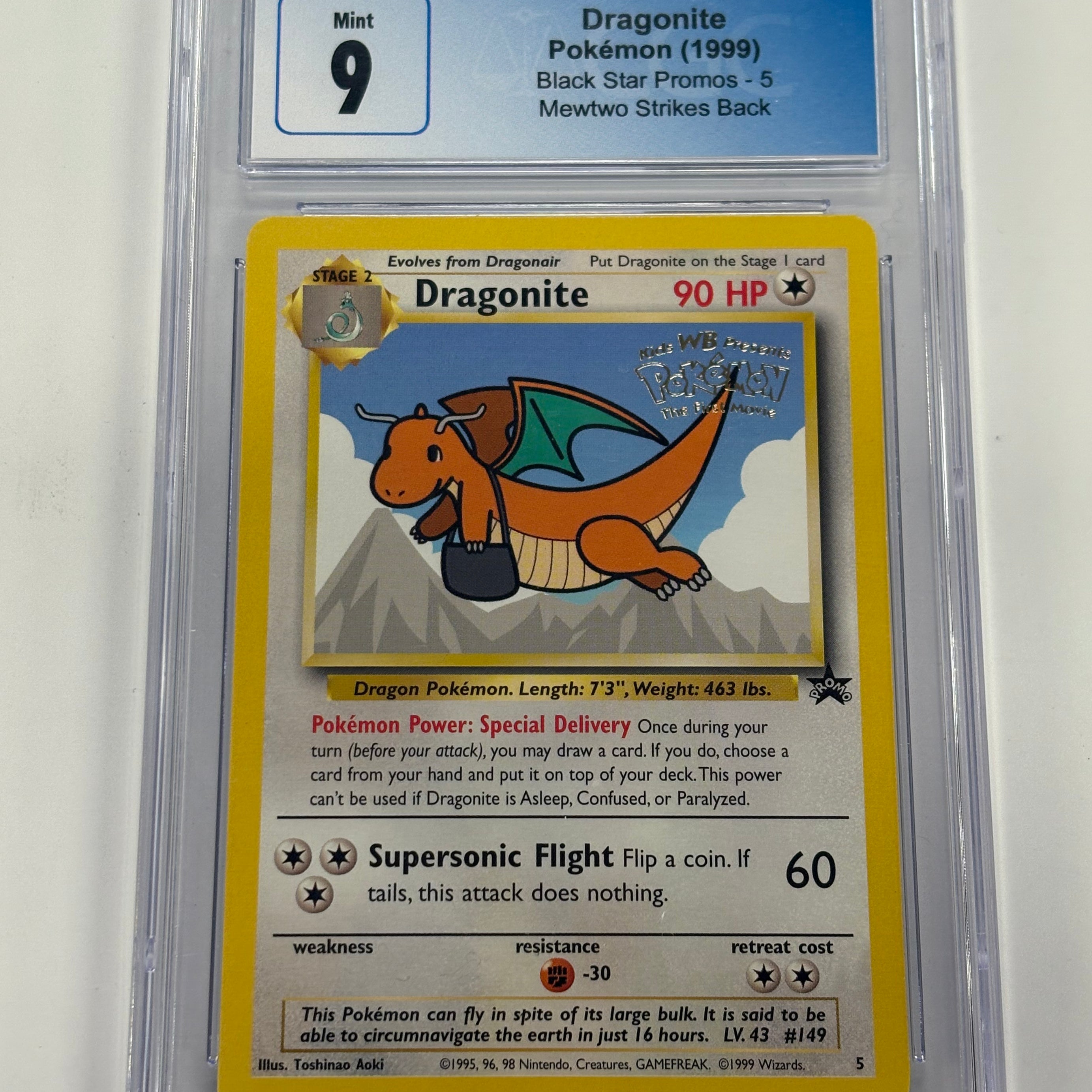 Pokémon TCG - CGC Mint 9 Mewtwo Strikes Back Black Star Promo Dragonite #5